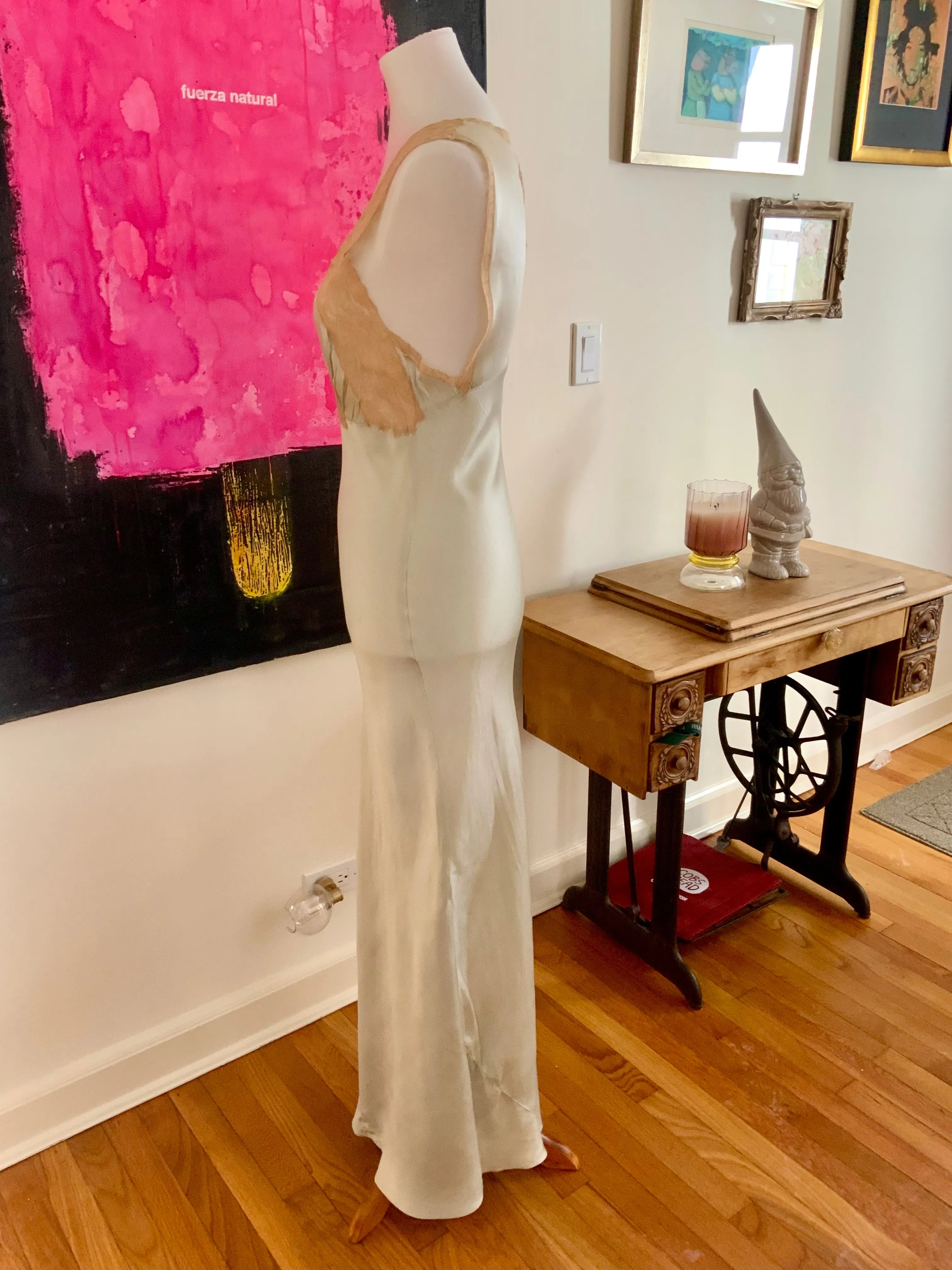 Silk Bridal Nightgown Mint - 50s