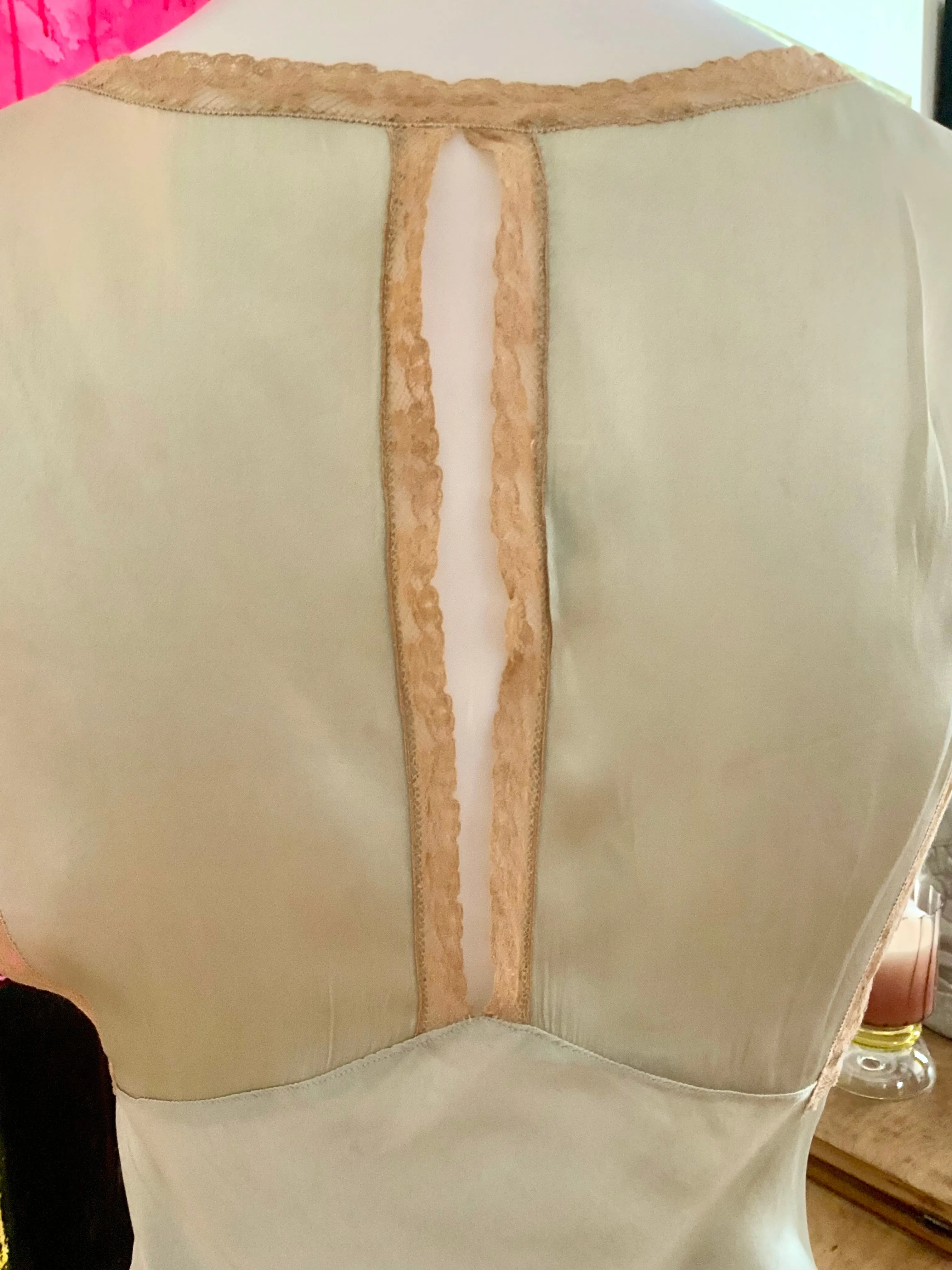 Silk Bridal Nightgown Mint - 50s