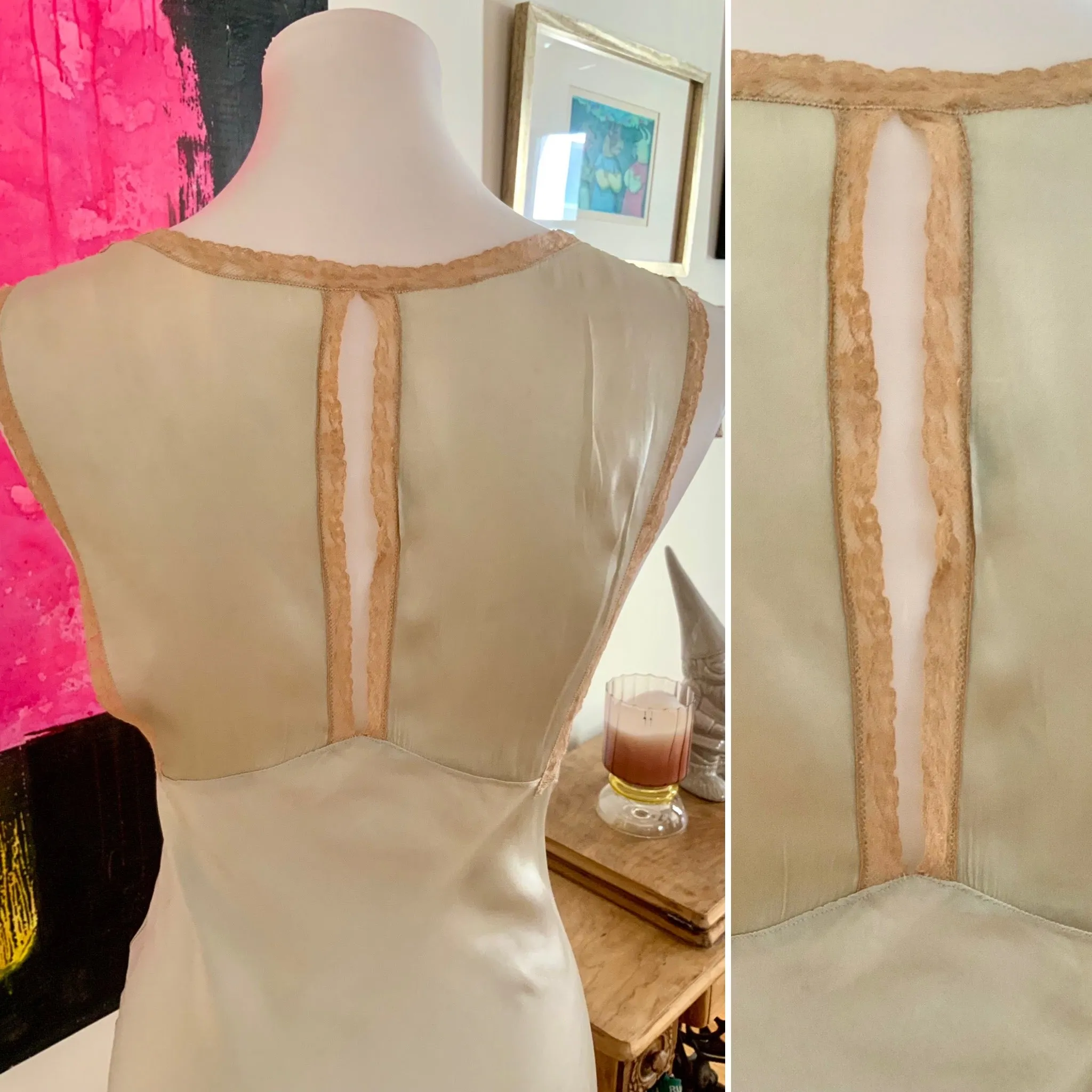 Silk Bridal Nightgown Mint - 50s