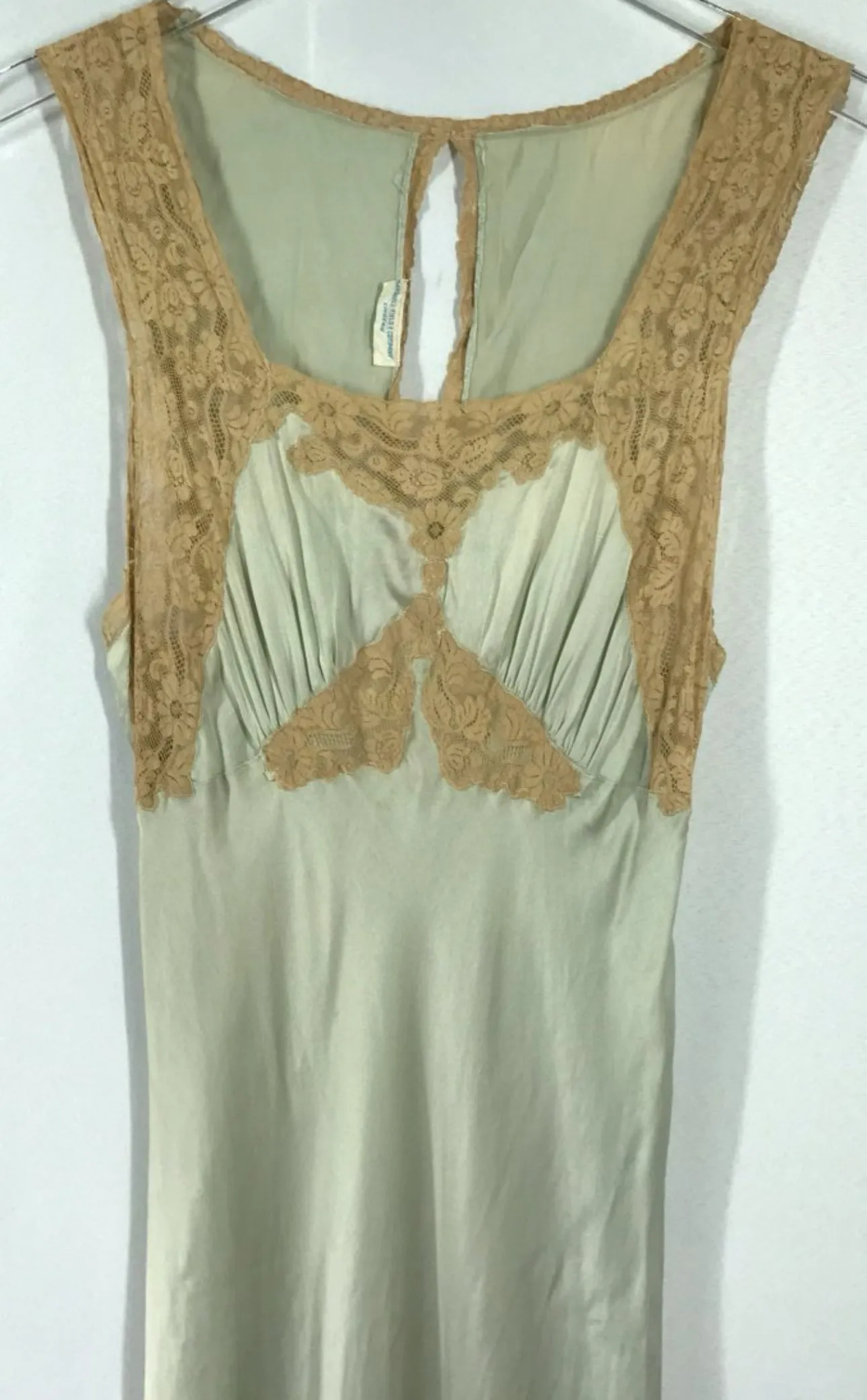 Silk Bridal Nightgown Mint - 50s