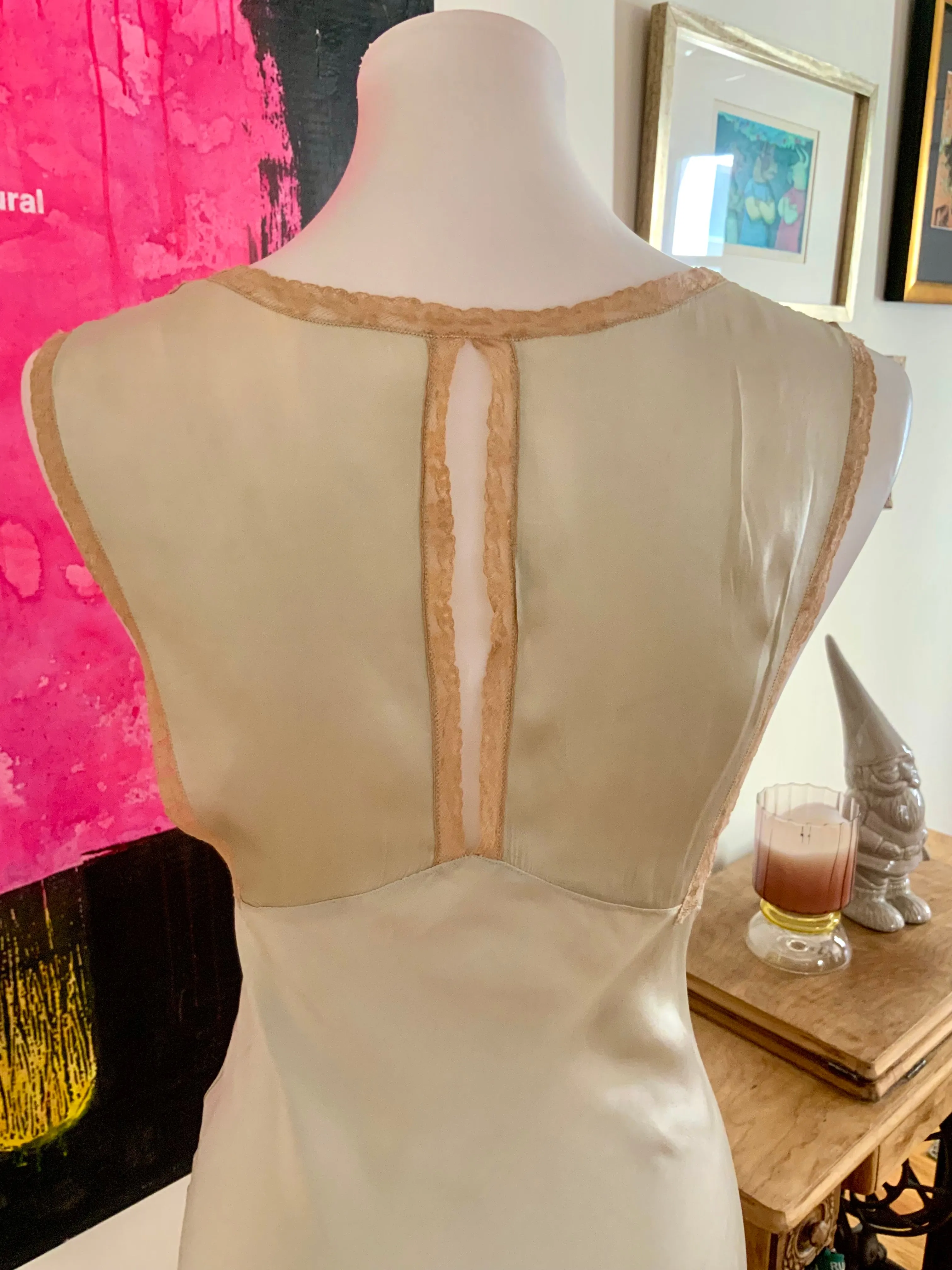 Silk Bridal Nightgown Mint - 50s