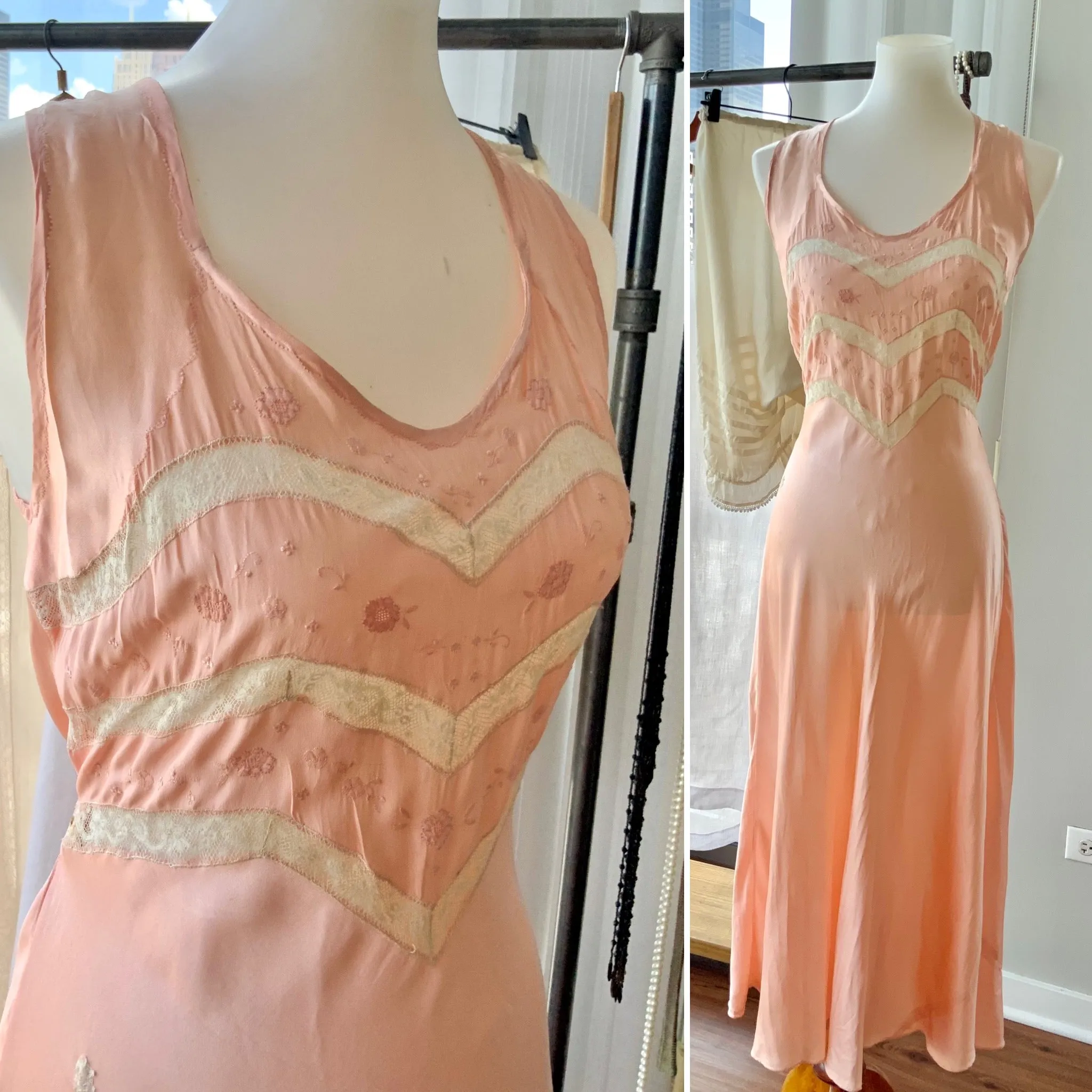 Silk Lace Nightgown - 20s - Bridal