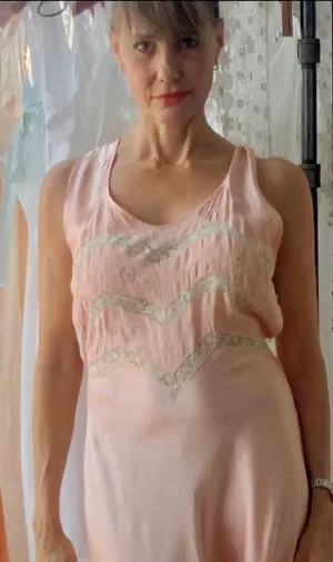 Silk Lace Nightgown - 20s - Bridal