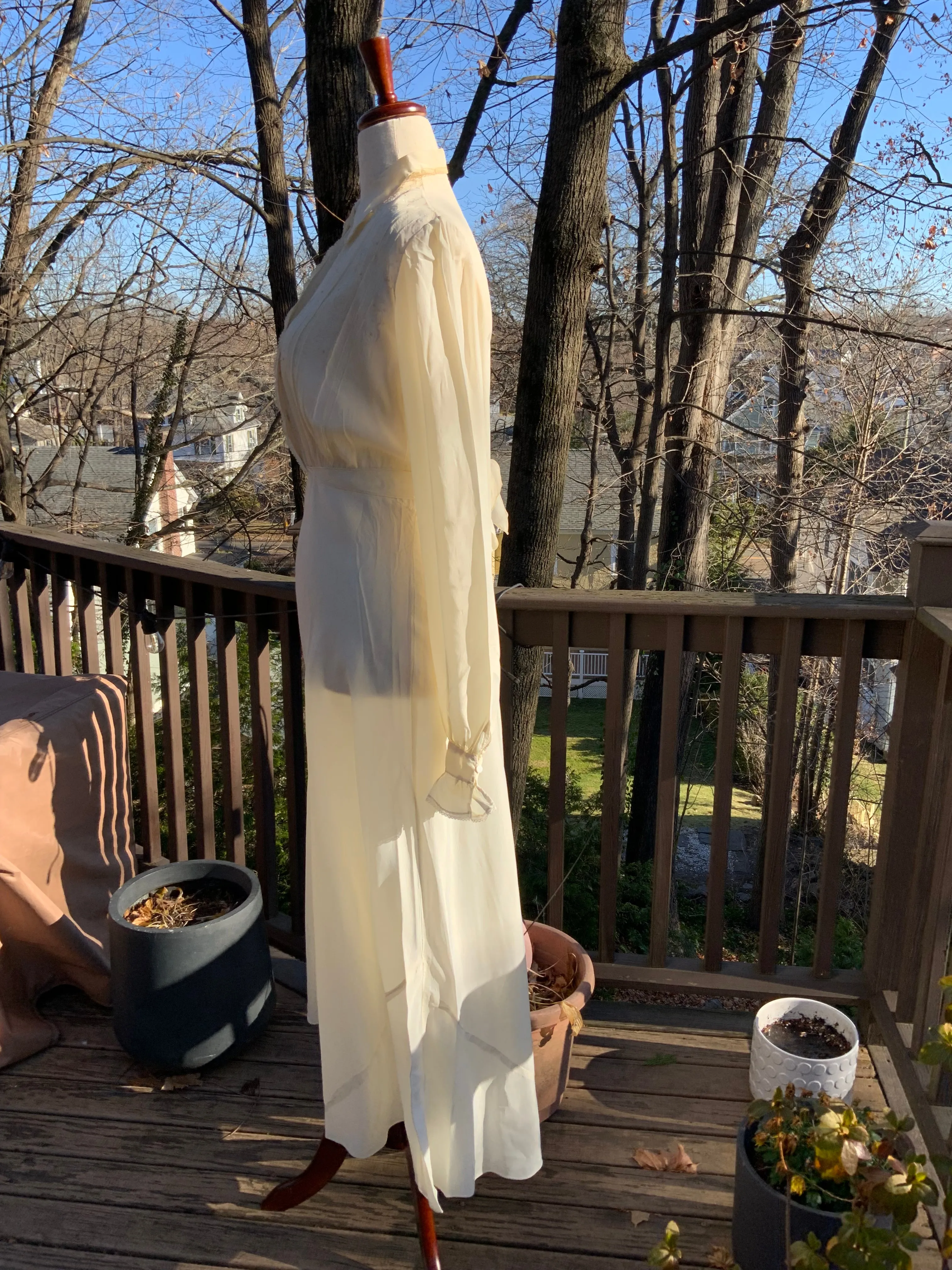 Silk Long Sleeve Nightgown - 30s - 30J