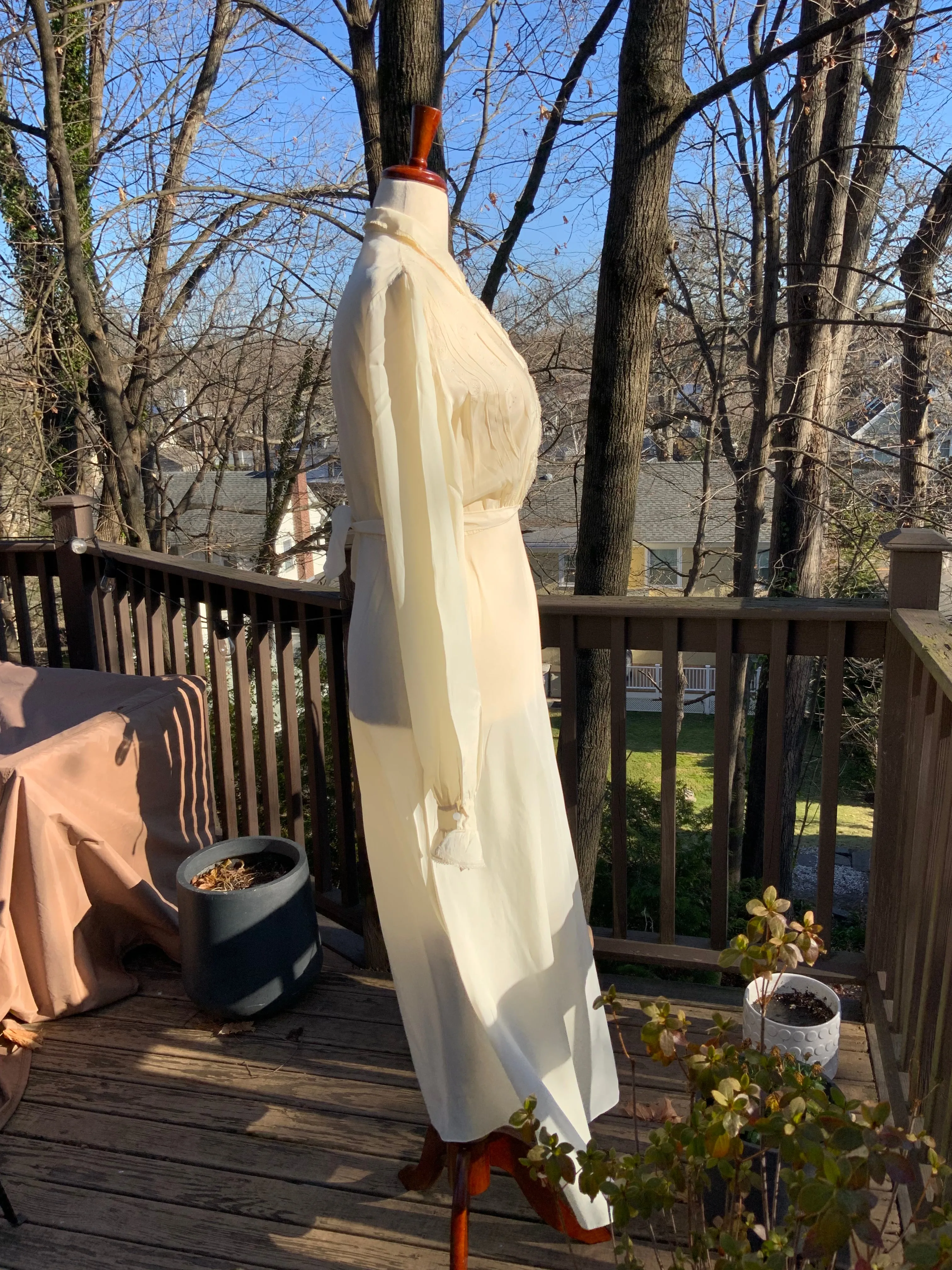 Silk Long Sleeve Nightgown - 30s - 30J