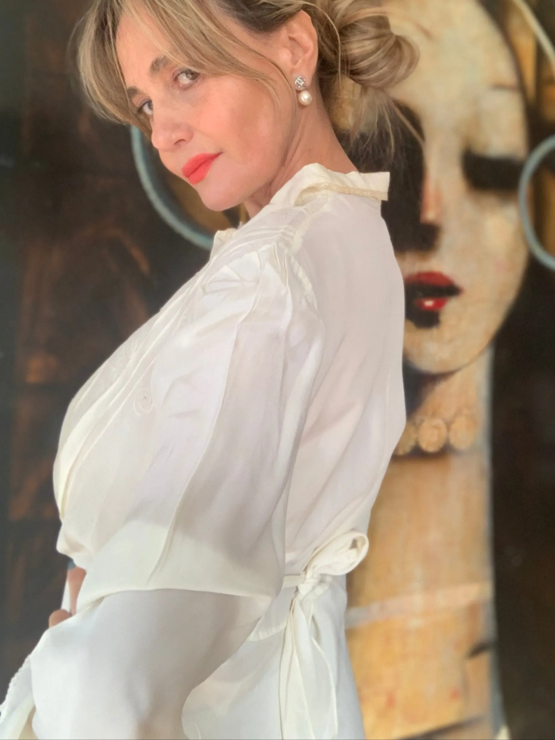 Silk Long Sleeve Nightgown - 30s - 30J
