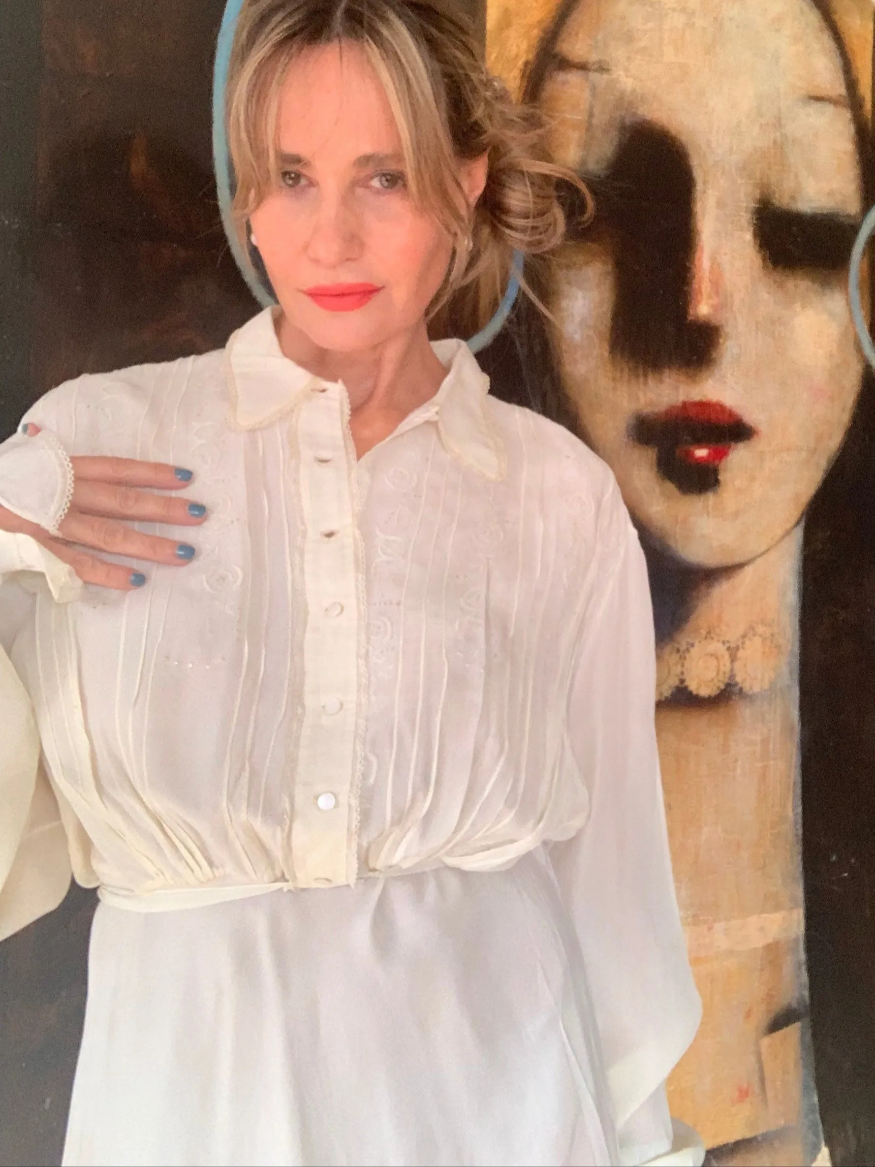 Silk Long Sleeve Nightgown - 30s - 30J