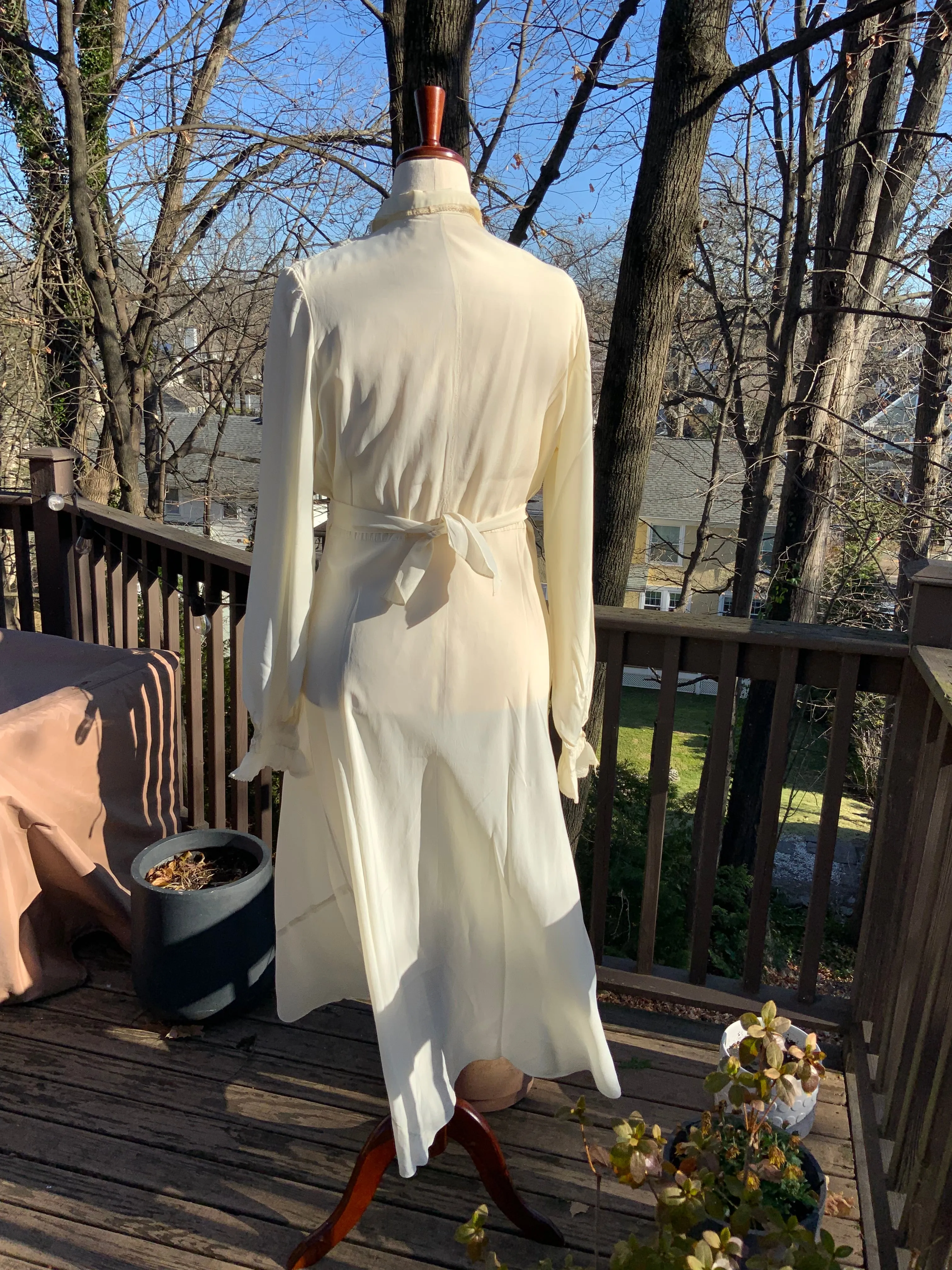 Silk Long Sleeve Nightgown - 30s - 30J