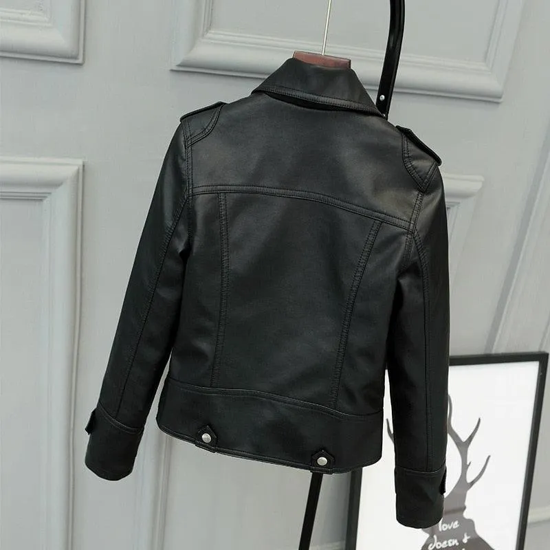 Sleek and Stylish: Slim PU Leather Jacket for Women - Perfect for the Motorcycle Enthusiast