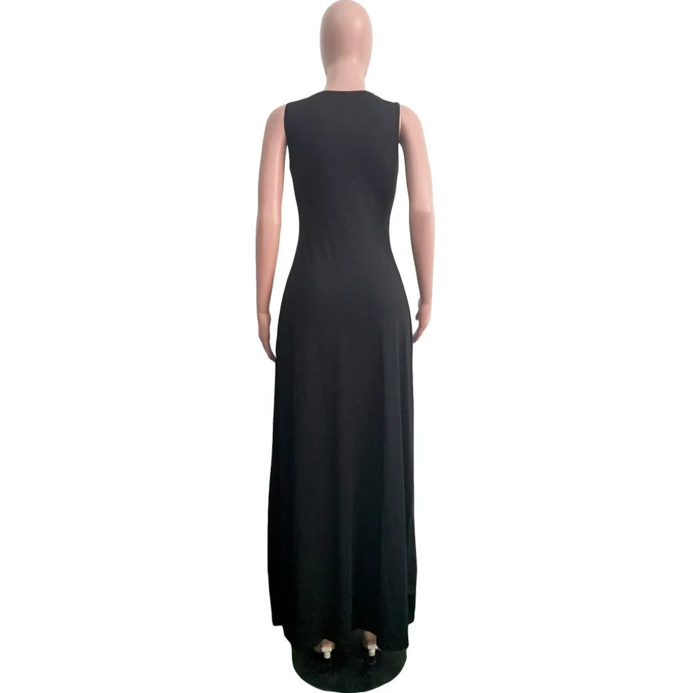 Sleeveless High Side Split Beach Cover Up Dresses