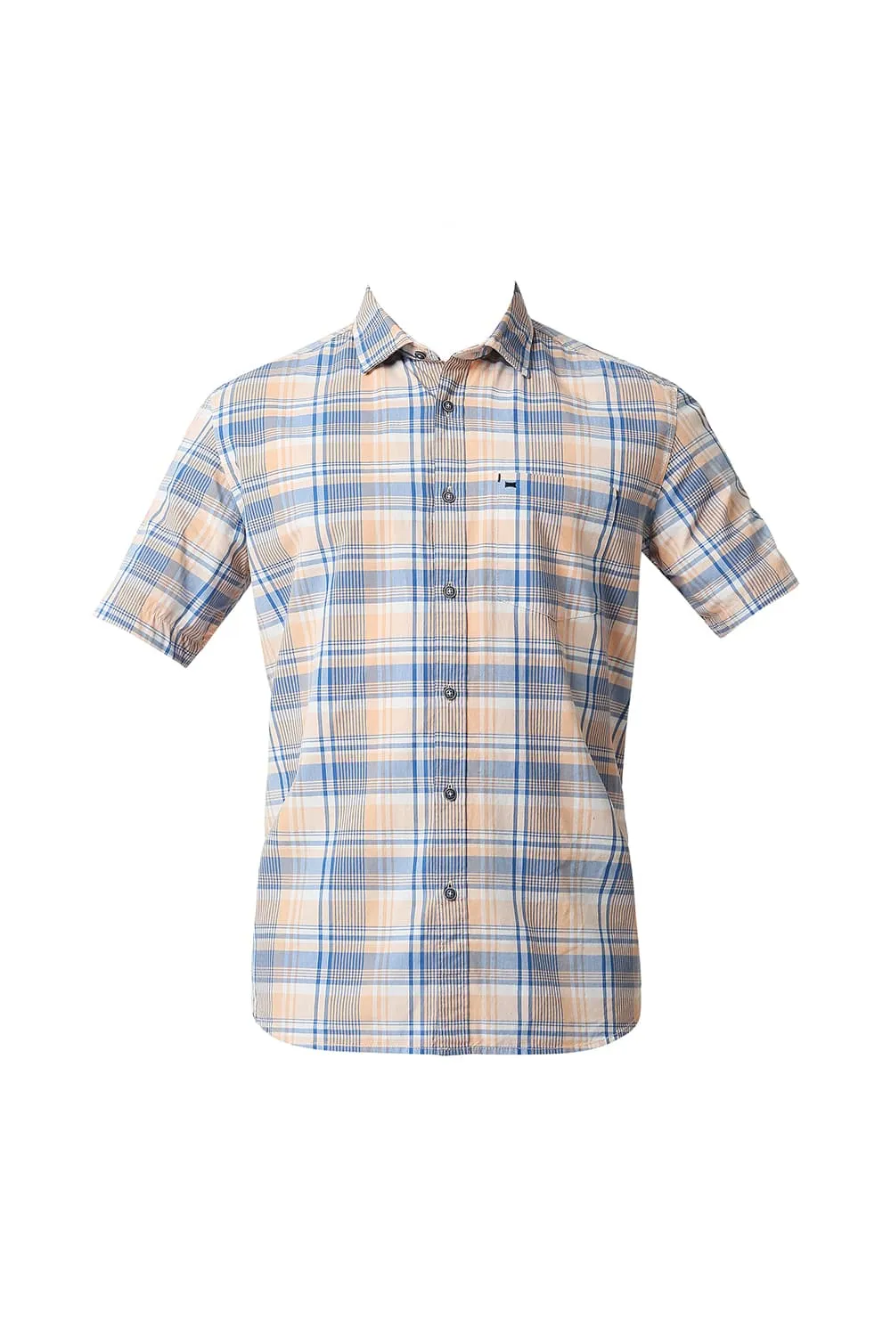 Slim Fit Checks Halfsleeves Shirt