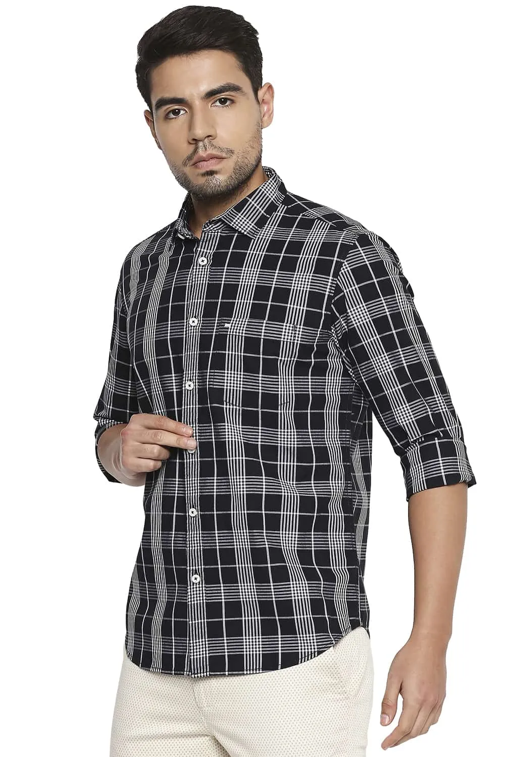 Slim Fit Checks Shirt