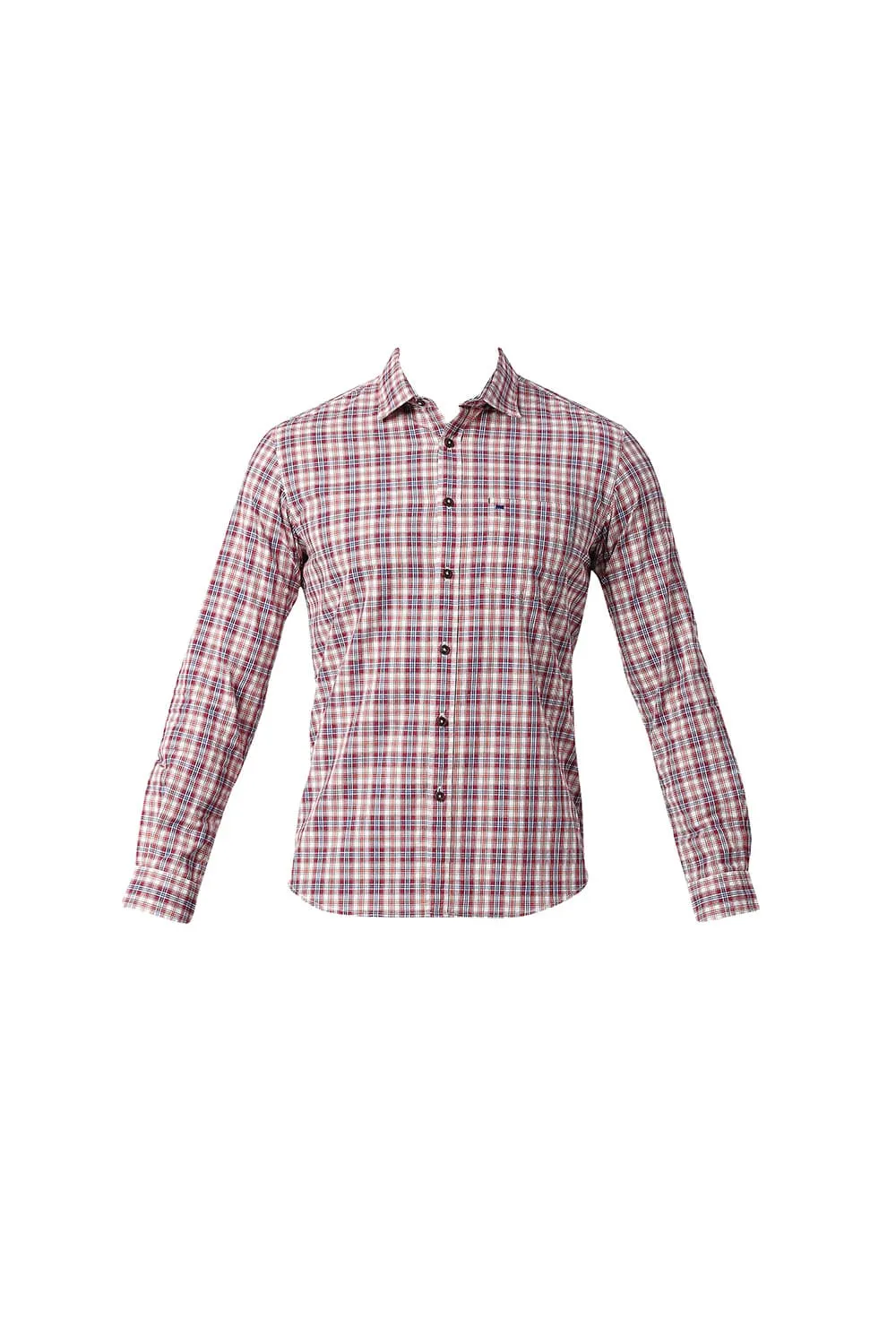 Slim Fit Cotton Checks Shirt