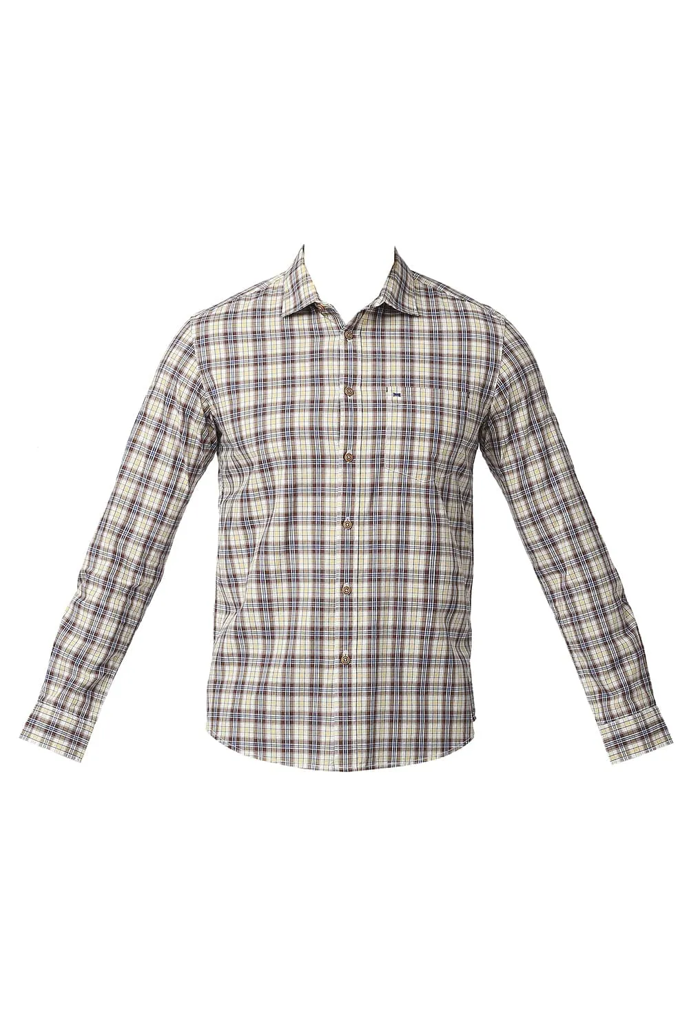 Slim Fit Cotton Checks Shirt