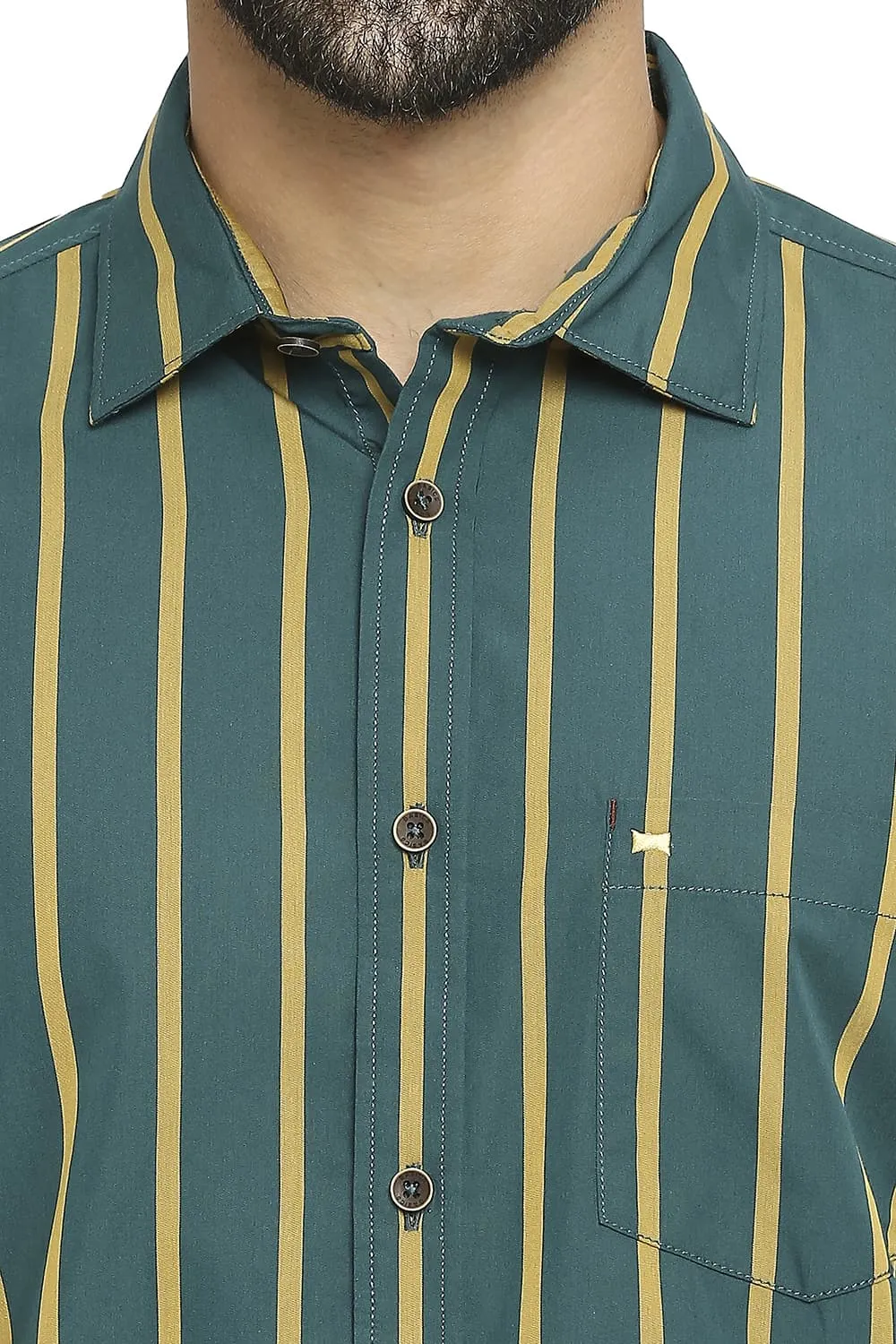 Slim Fit Cotton Polyester Stripe Shirt