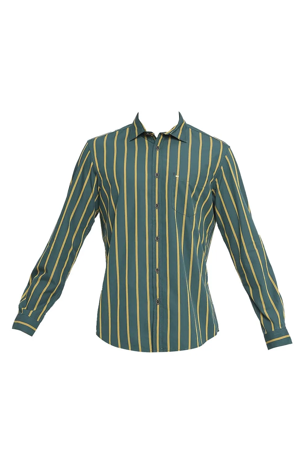 Slim Fit Cotton Polyester Stripe Shirt
