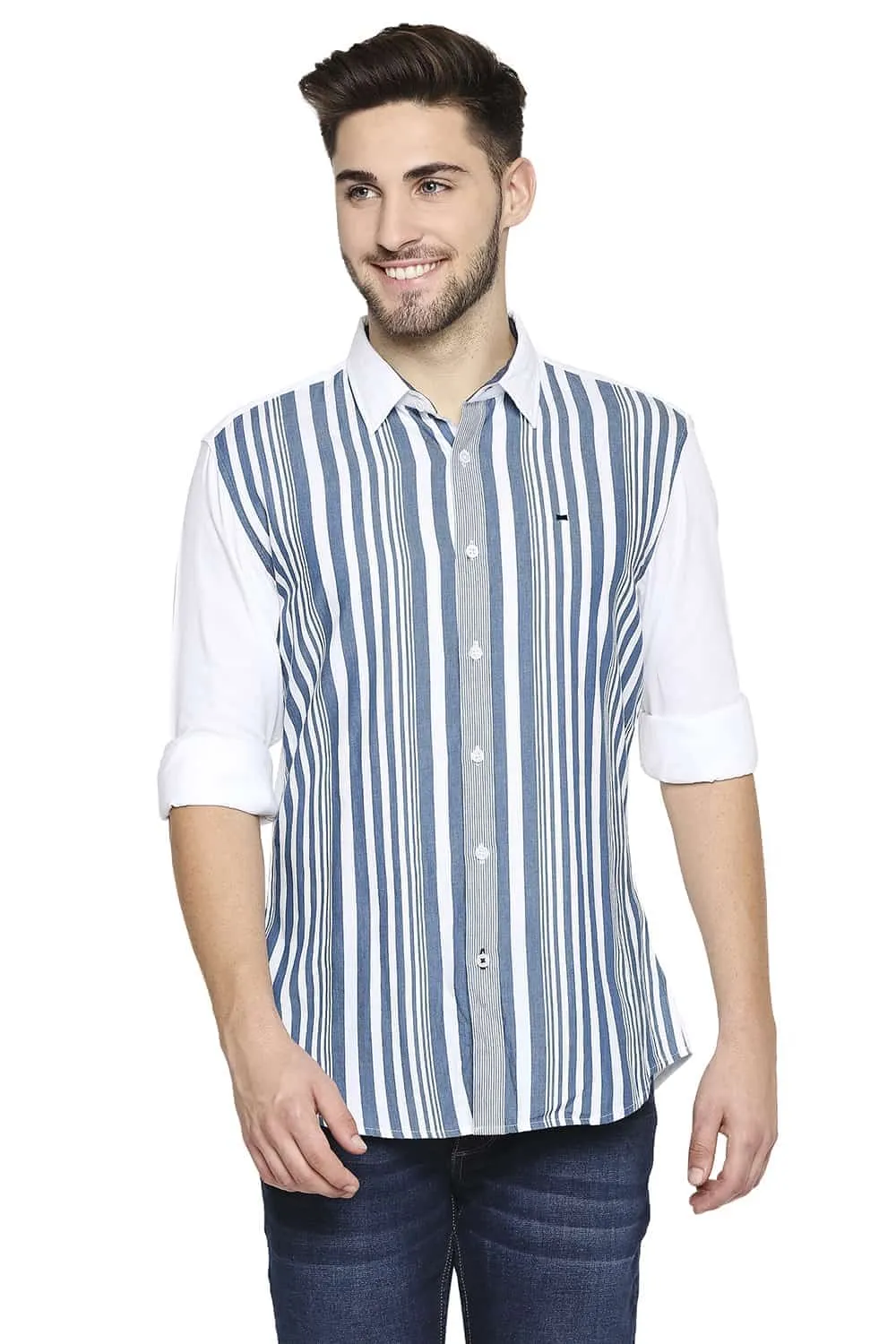 Slim Fit Engineered Stripe Shirt