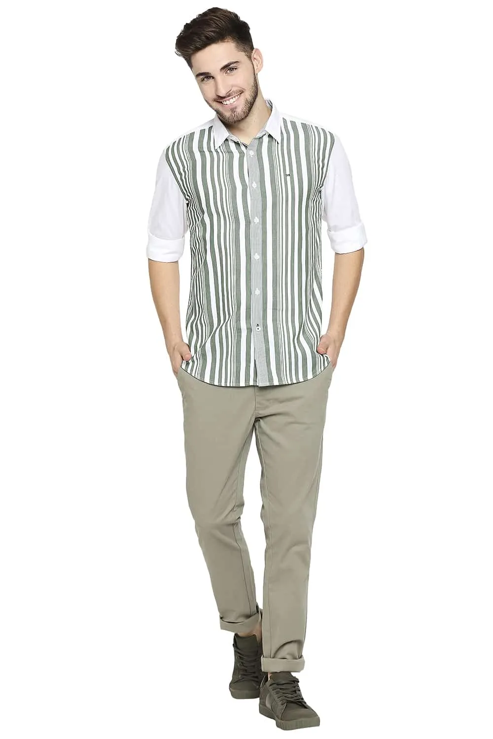 Slim Fit Engineered Stripe Shirt