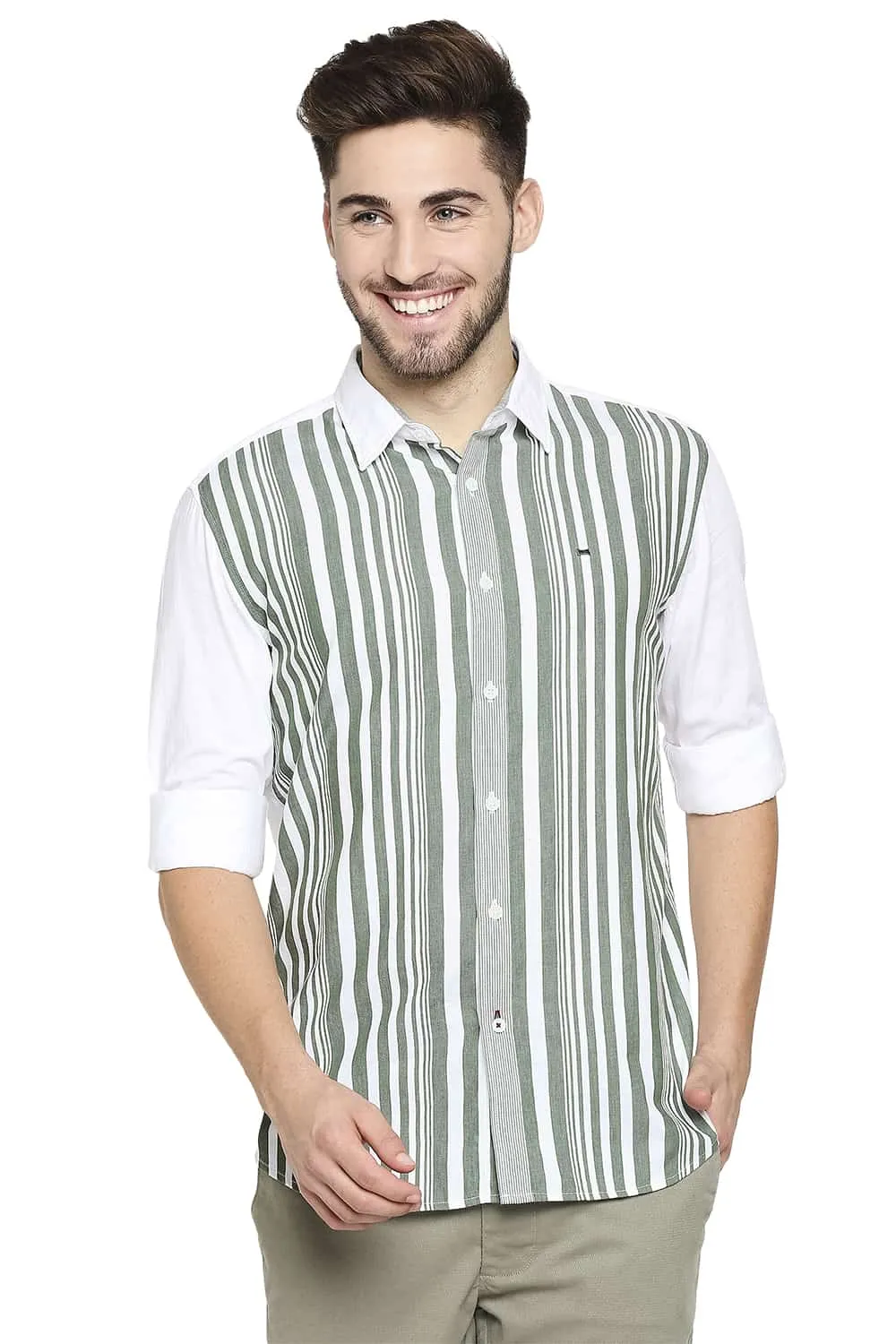 Slim Fit Engineered Stripe Shirt
