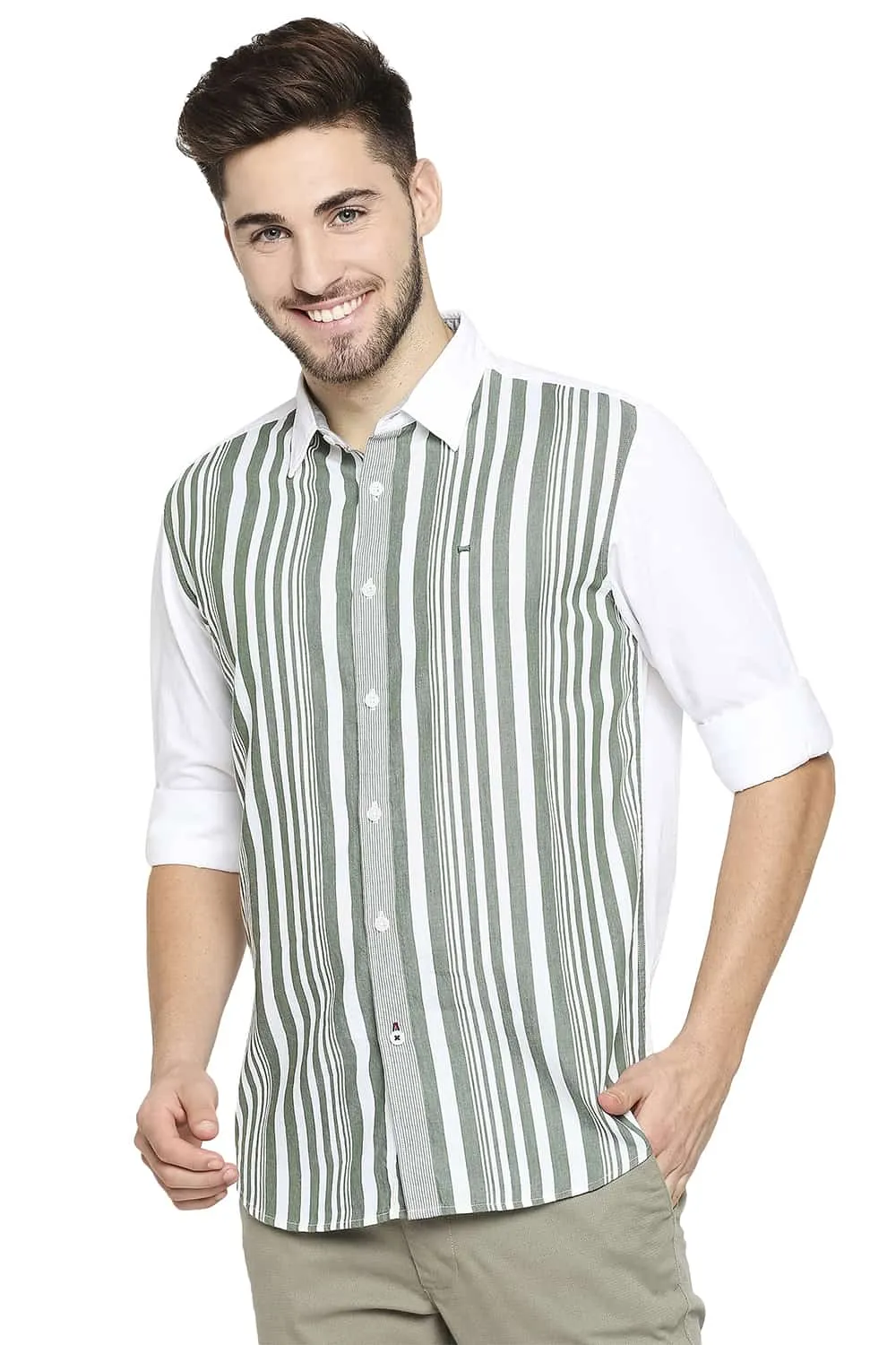 Slim Fit Engineered Stripe Shirt