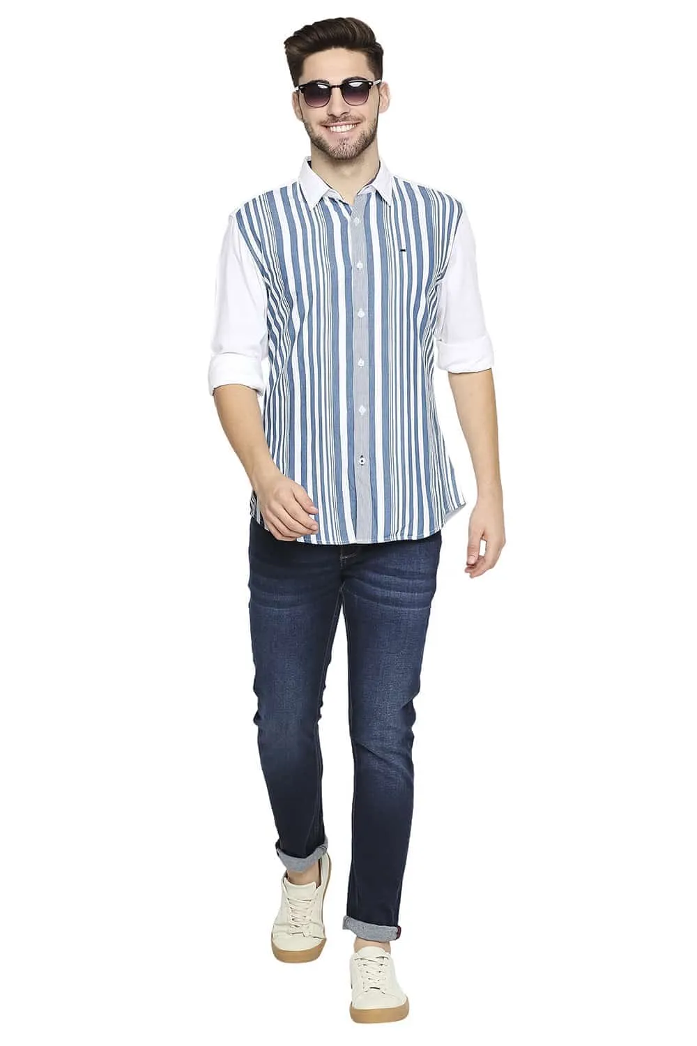 Slim Fit Engineered Stripe Shirt