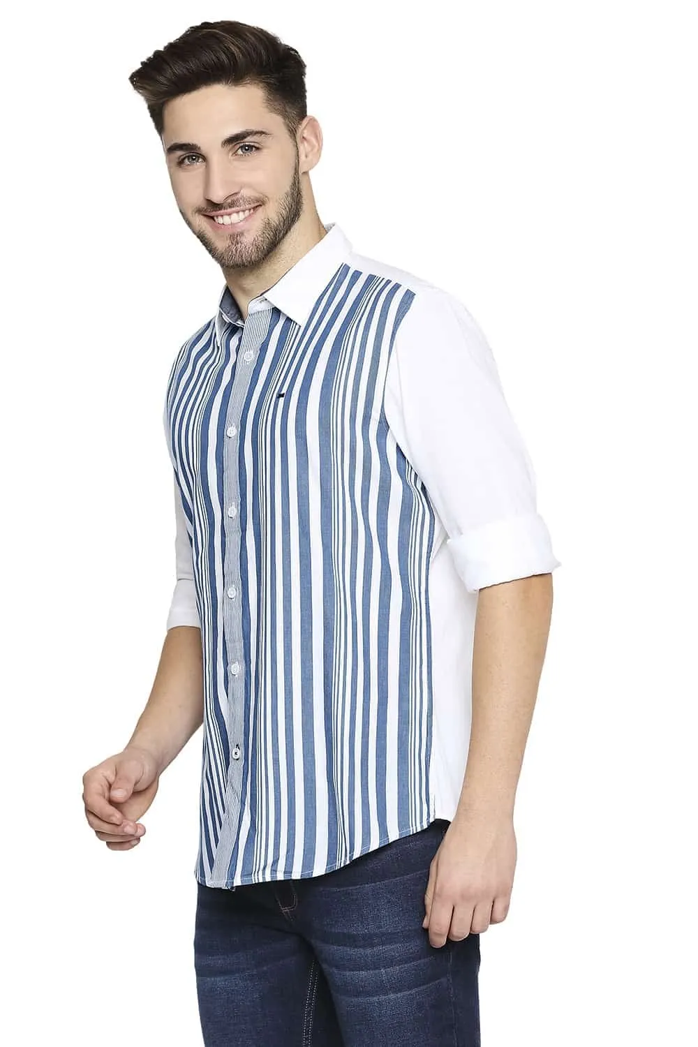 Slim Fit Engineered Stripe Shirt