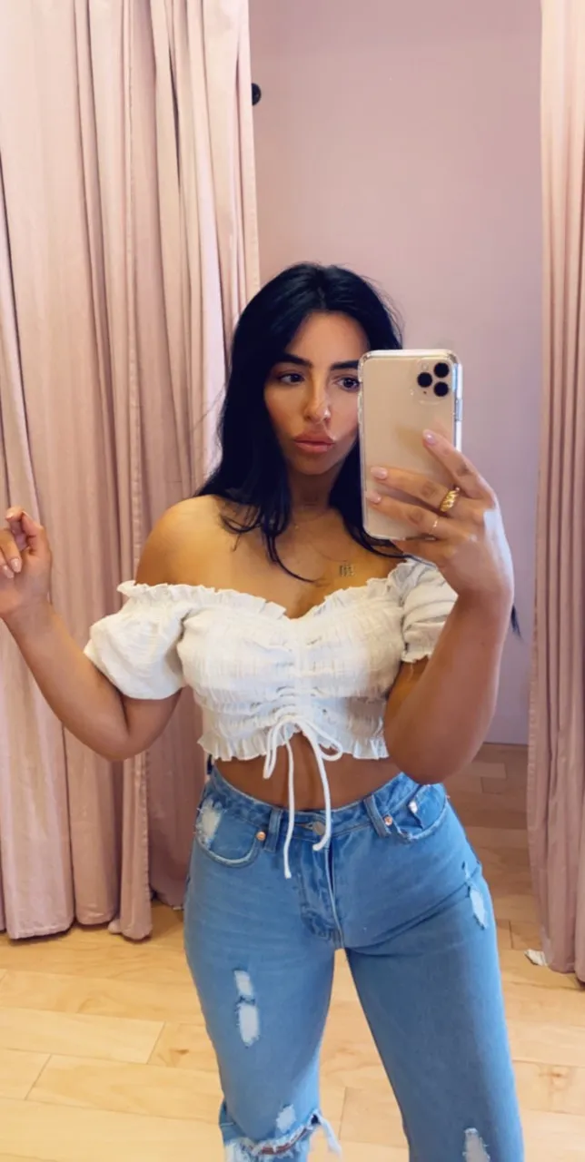 Smocked Ruched Tie Peasant Crop Top