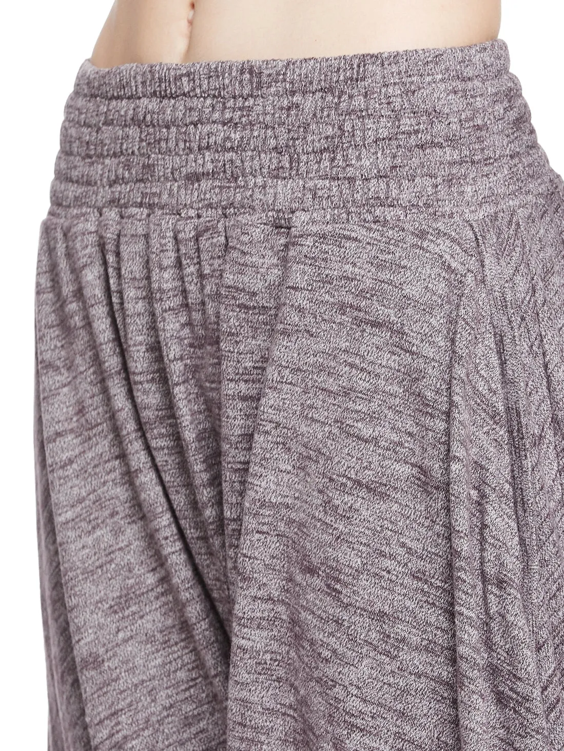 SMOCKED YOGA PANT (RUM RAISIN)