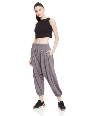 SMOCKED YOGA PANT (RUM RAISIN)