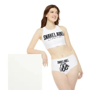Snake Sporty Bikini Set: 4-Way Stretch, High-Waisted Comfort & Coverage