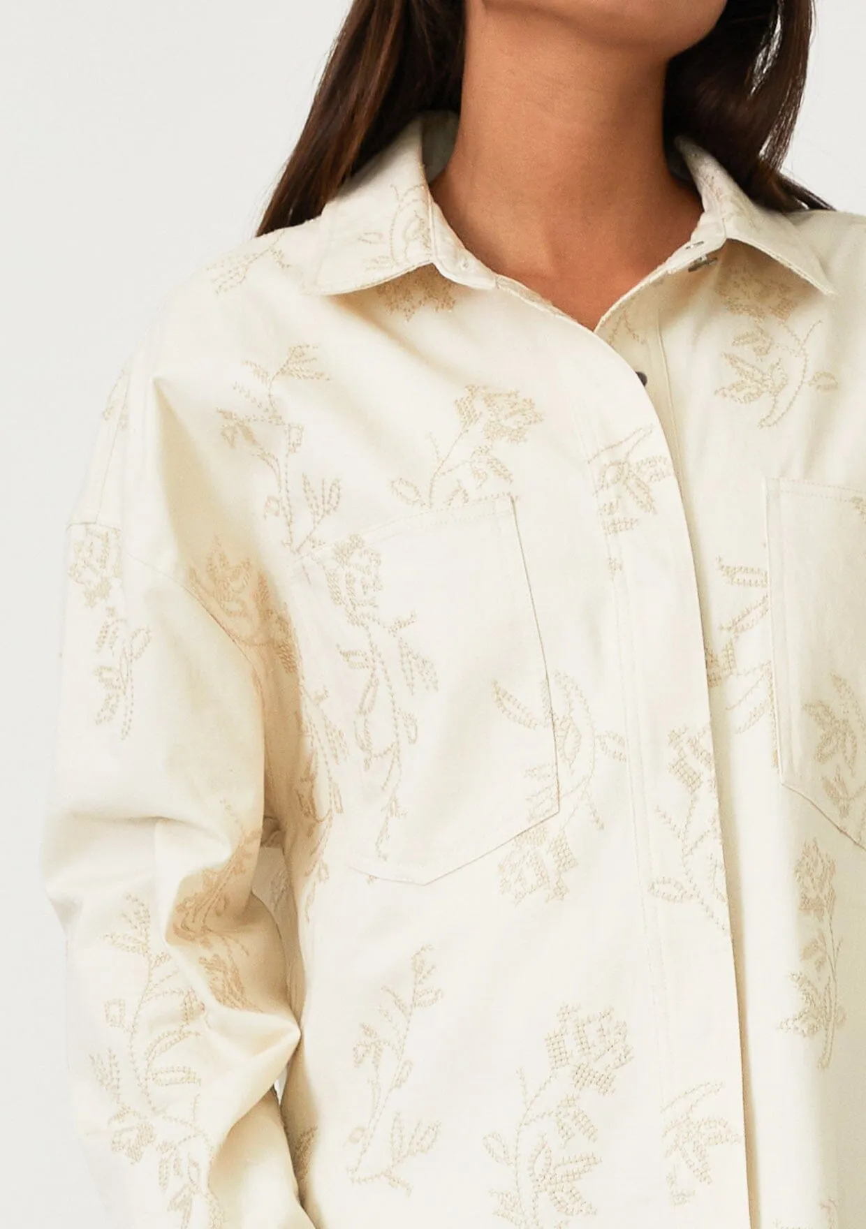 Sofia Embroidered Shirt Jacket