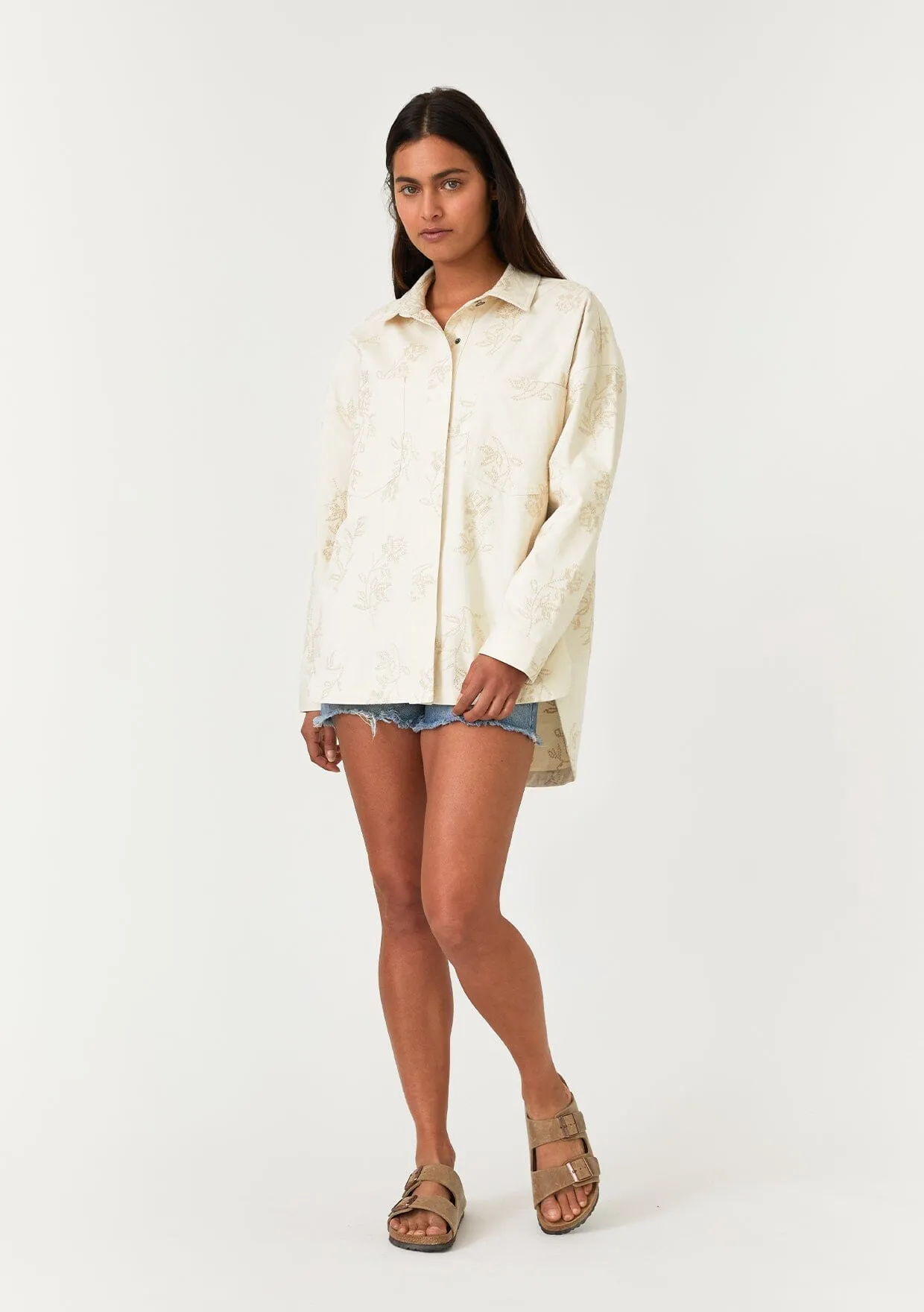 Sofia Embroidered Shirt Jacket