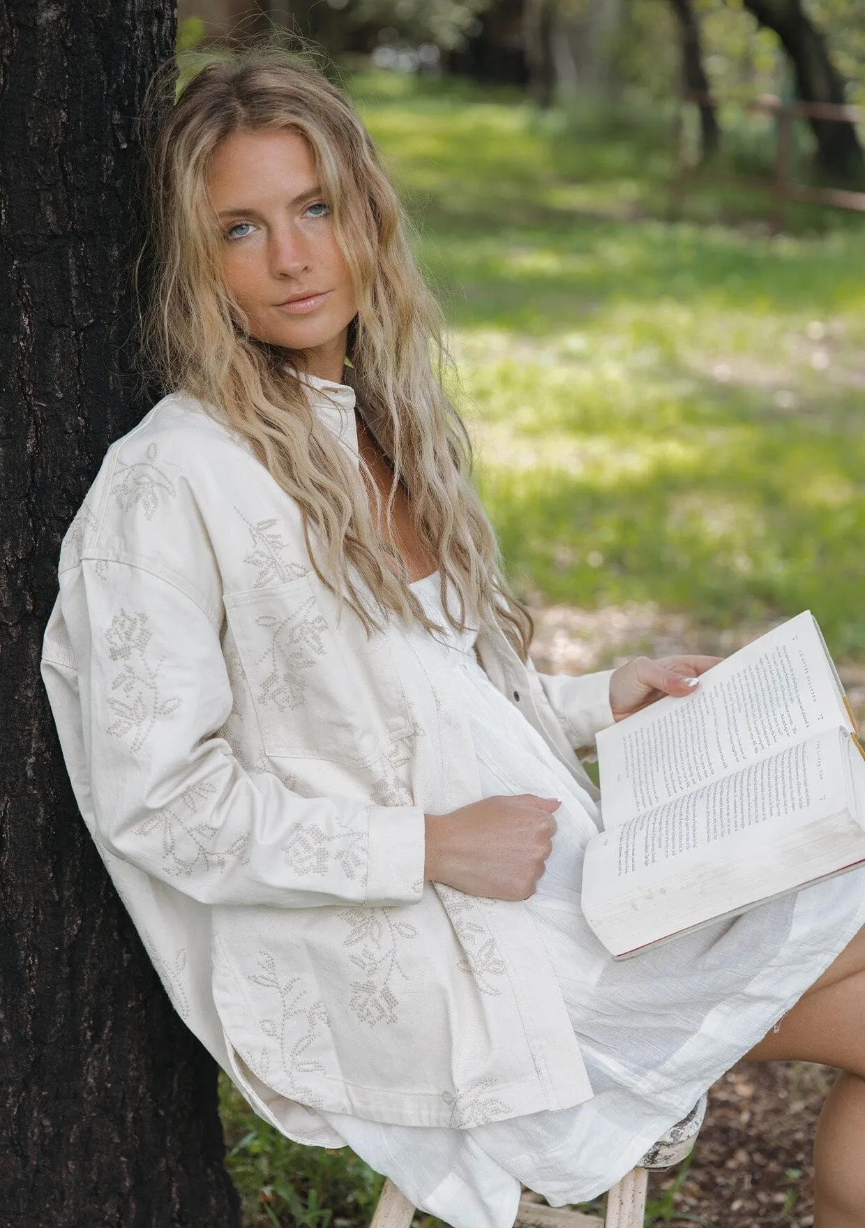 Sofia Embroidered Shirt Jacket