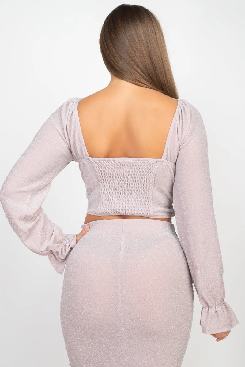Sparkle Ruched Skirts Set
