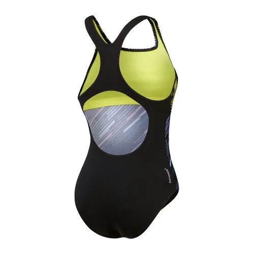 Speedo - Womens - Endurance  Digital Printed Medalist One Piece - Black/Purple