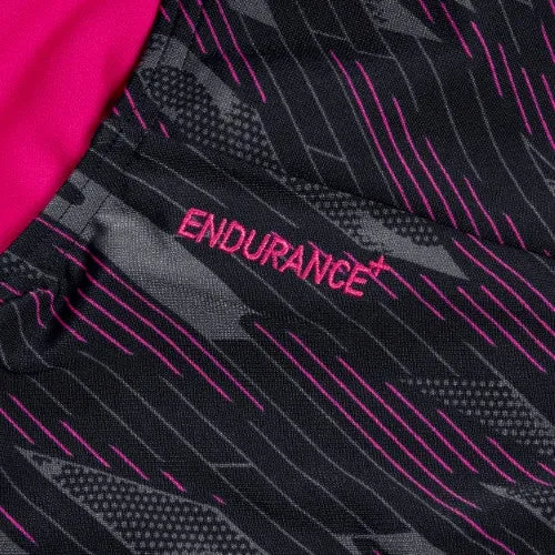 Speedo - Womens - Endurance  HyperBoom Allover Medalist One Piece - Black/Electric Pink/USA Charcoal
