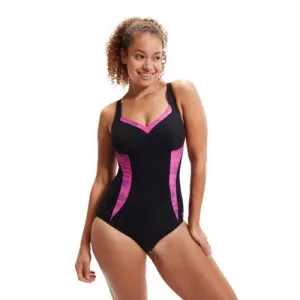Speedo - Womens - Shaping Luna Elustre One Piece - Black/Bloominous Pink/Cupid Coral