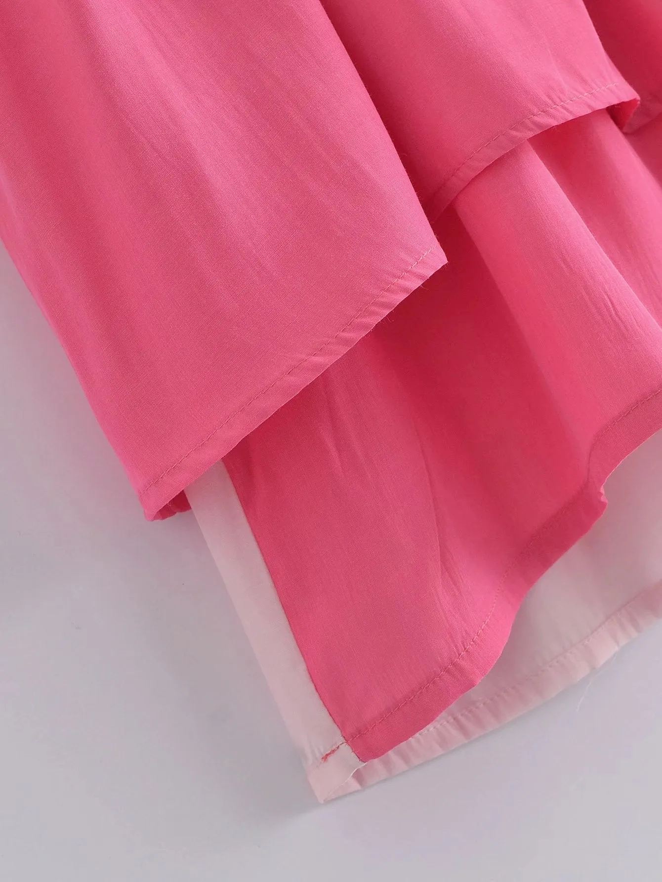Splicing Shirred Frill Ruffles Sleeve Shirts Mini Dresses