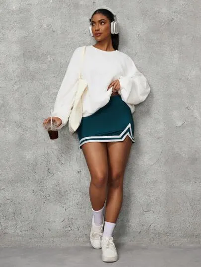 Sport Gameset Women's Striped High Waist Casual Sports Skort – Chic & Comfortable