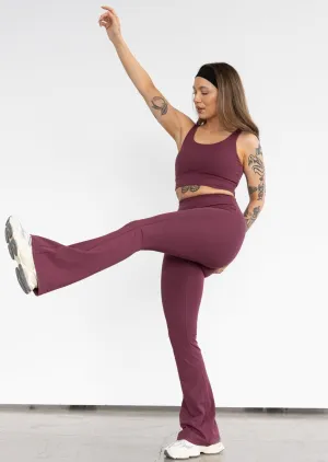 Stacy Flare Leggings Burgundy