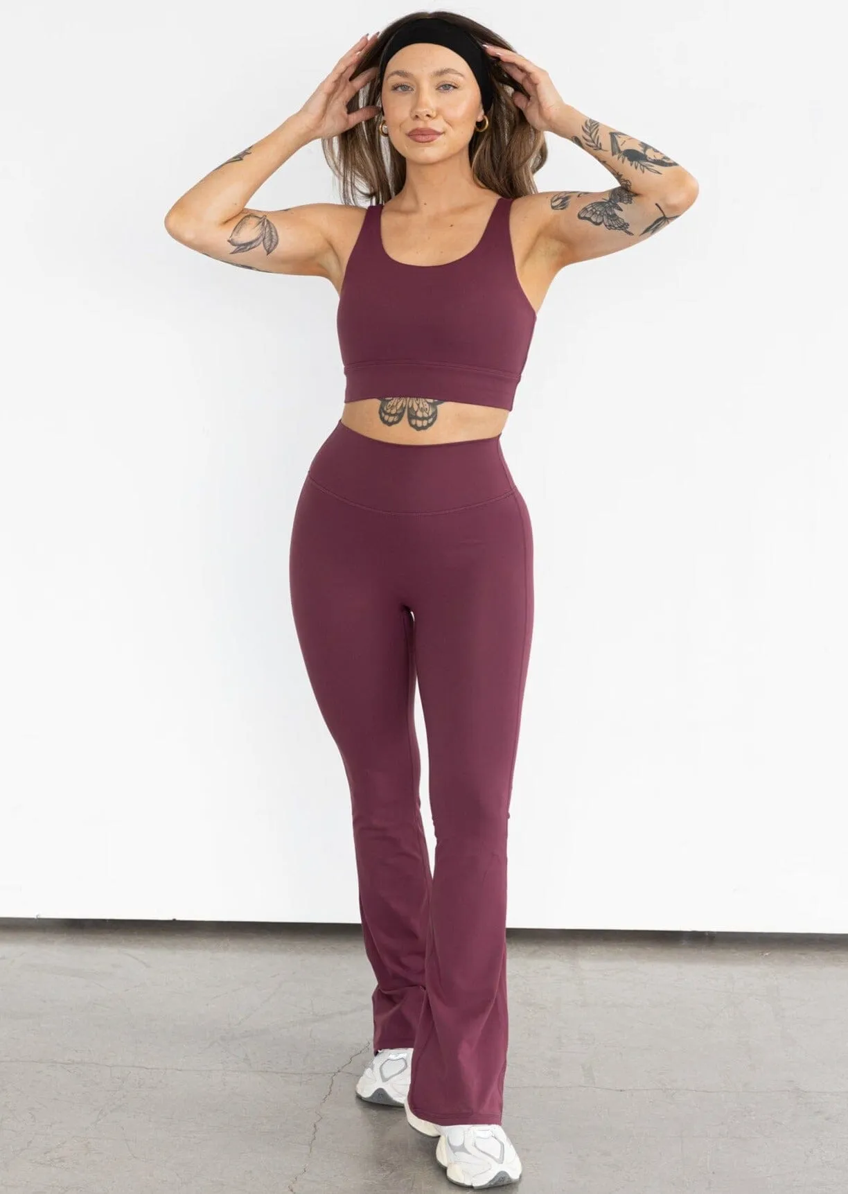 Stacy Flare Leggings Burgundy