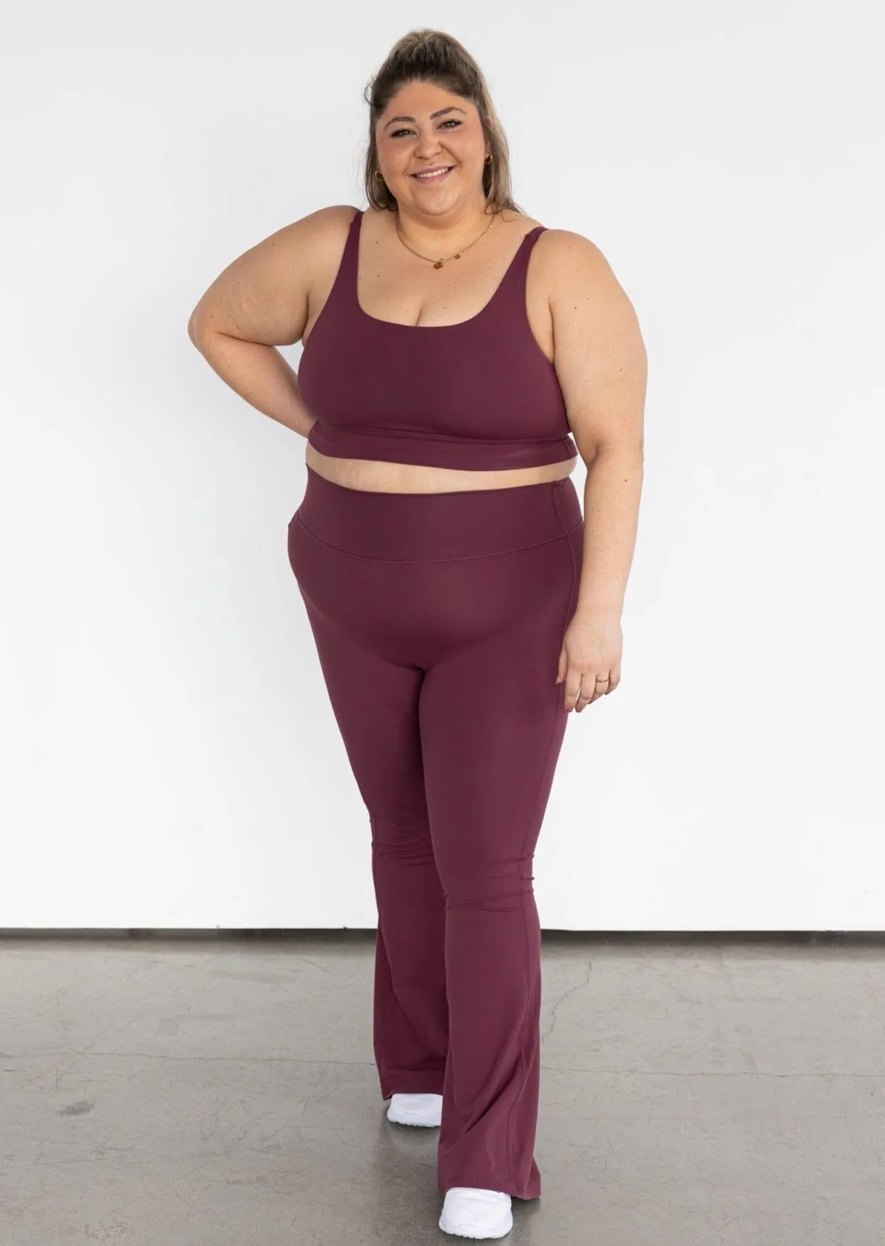 Stacy Flare Leggings Burgundy