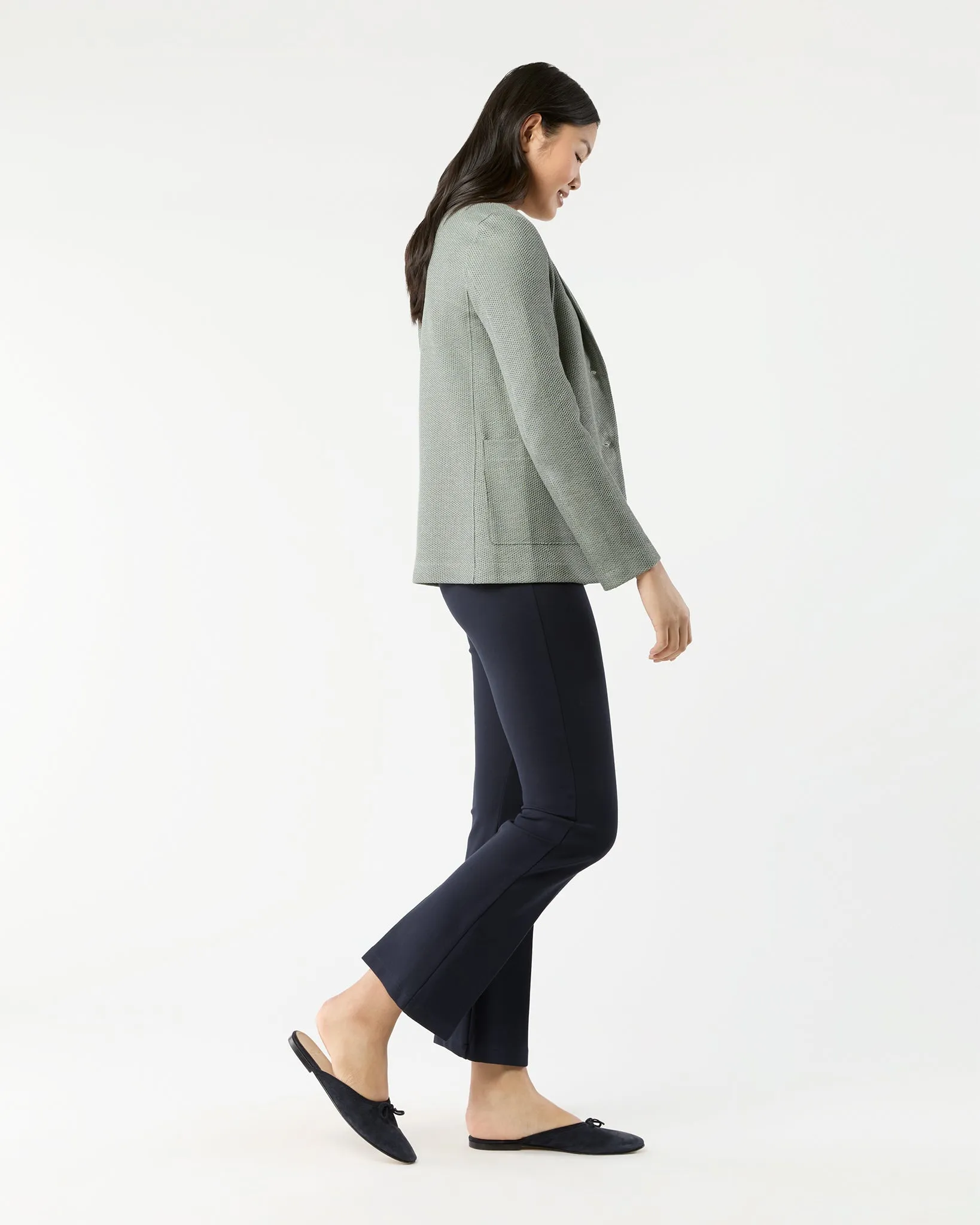Stand Up Collar Blazer in Sage Green