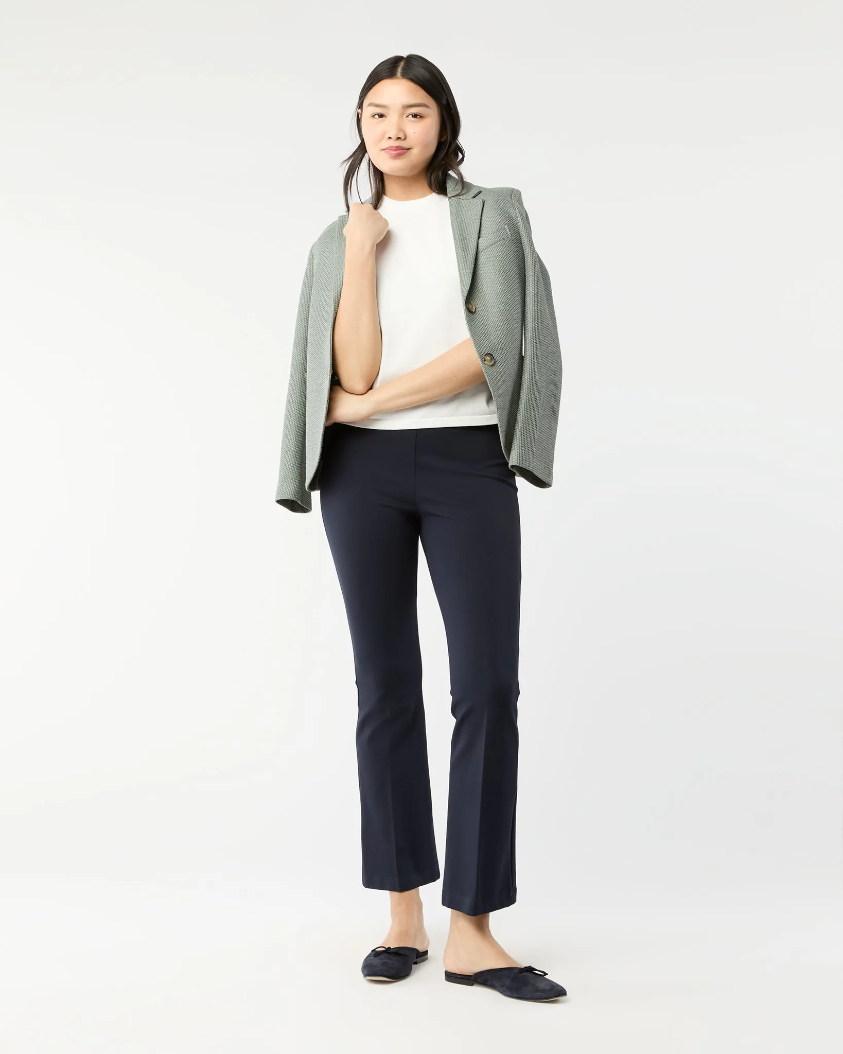 Stand Up Collar Blazer in Sage Green