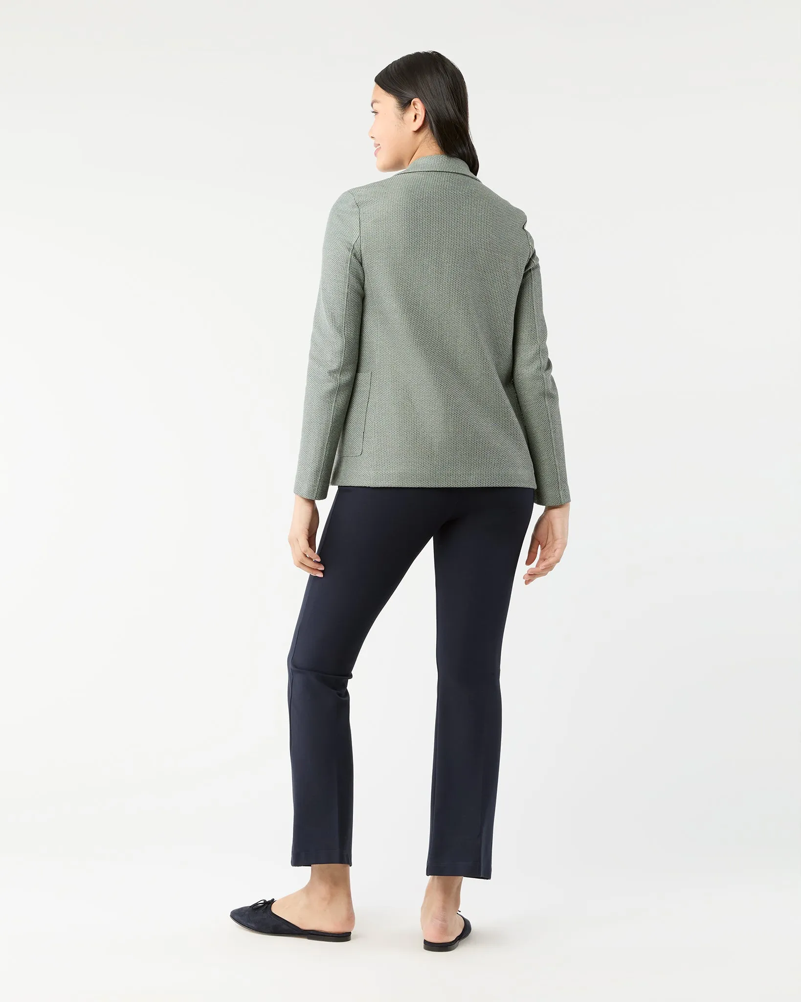 Stand Up Collar Blazer in Sage Green