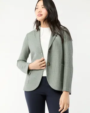 Stand Up Collar Blazer in Sage Green