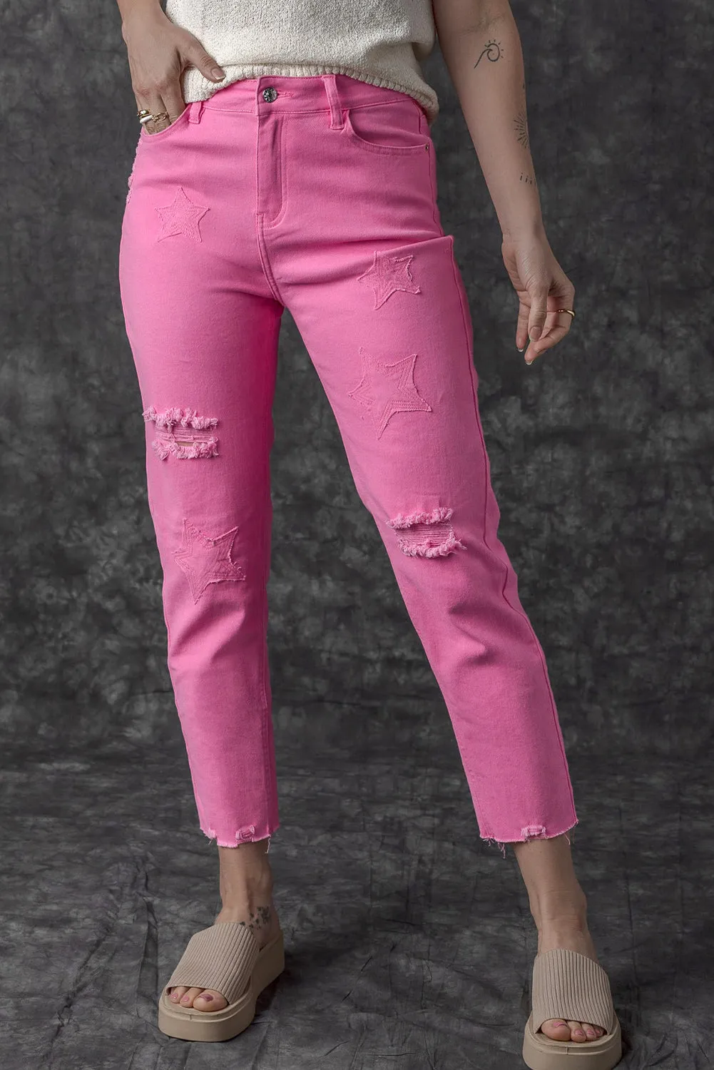 Star Shape Straight Leg Jeans