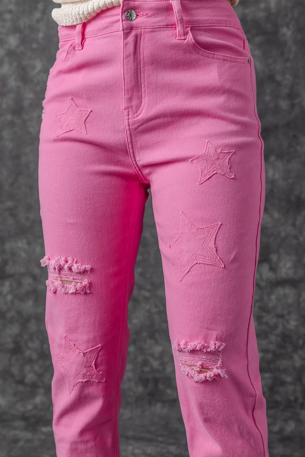 Star Shape Straight Leg Jeans