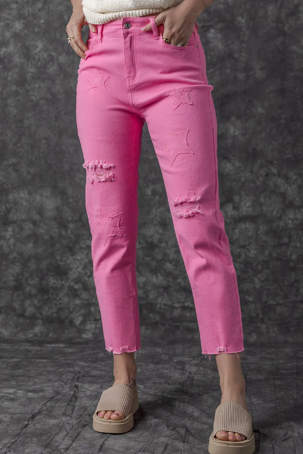Star Shape Straight Leg Jeans