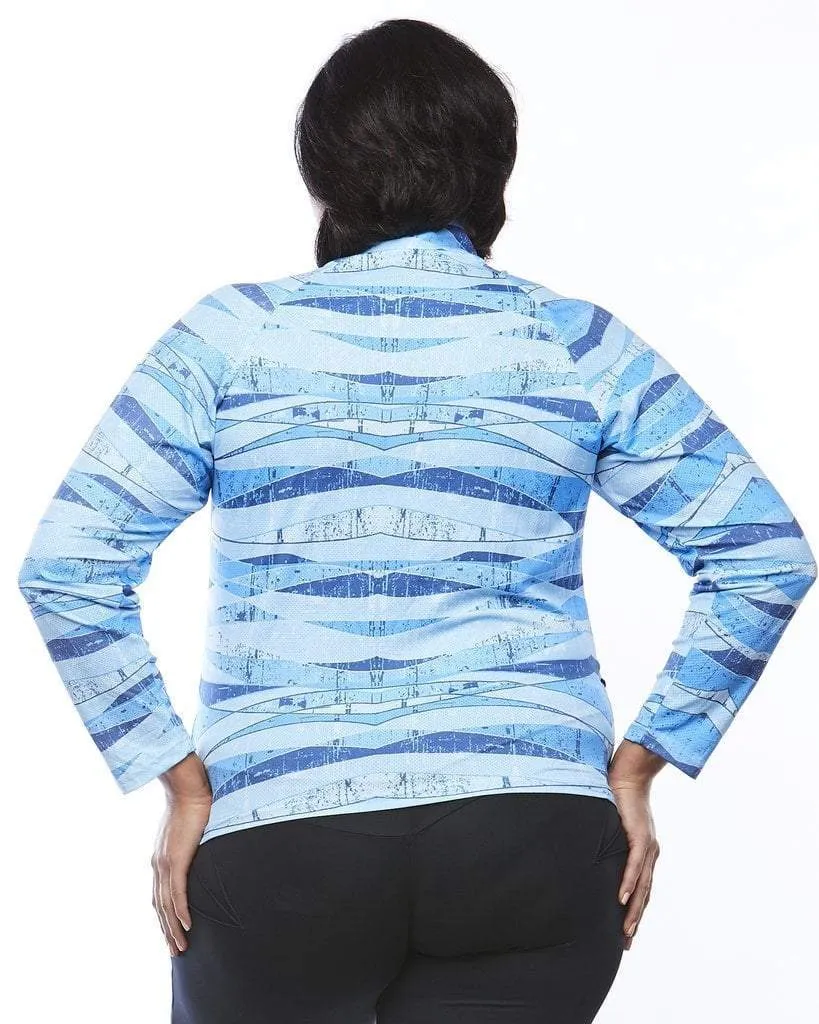 Stay Cool Long Sleeve Shirt - Blue Print